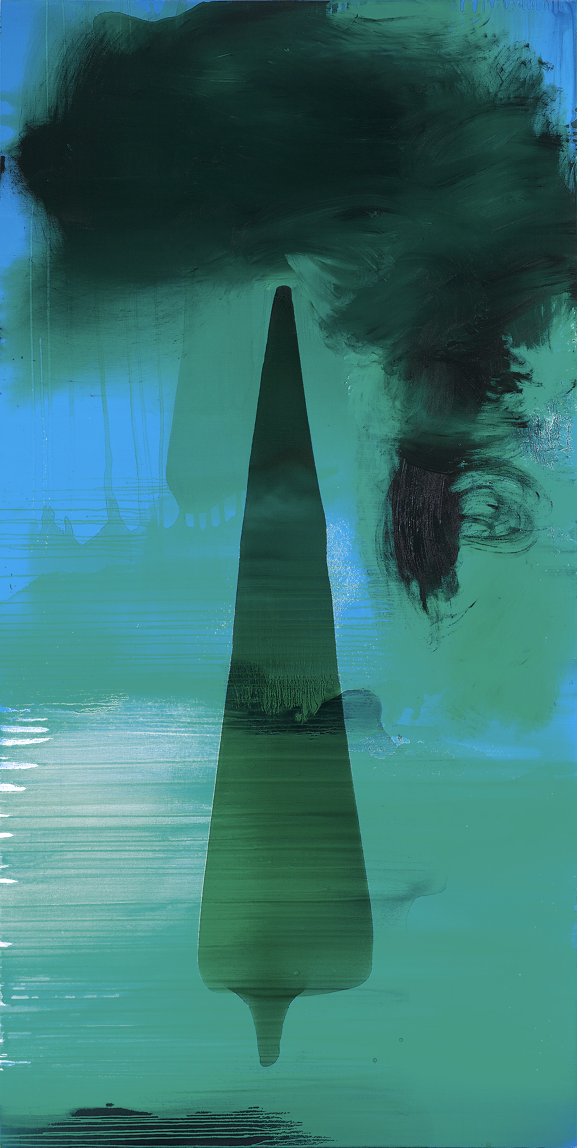 Abstraction 10 — (2006 - 2007) — acrylic, vinyl, oil, and pigmented resin on acrylic primed linen — 152 x 305 cm