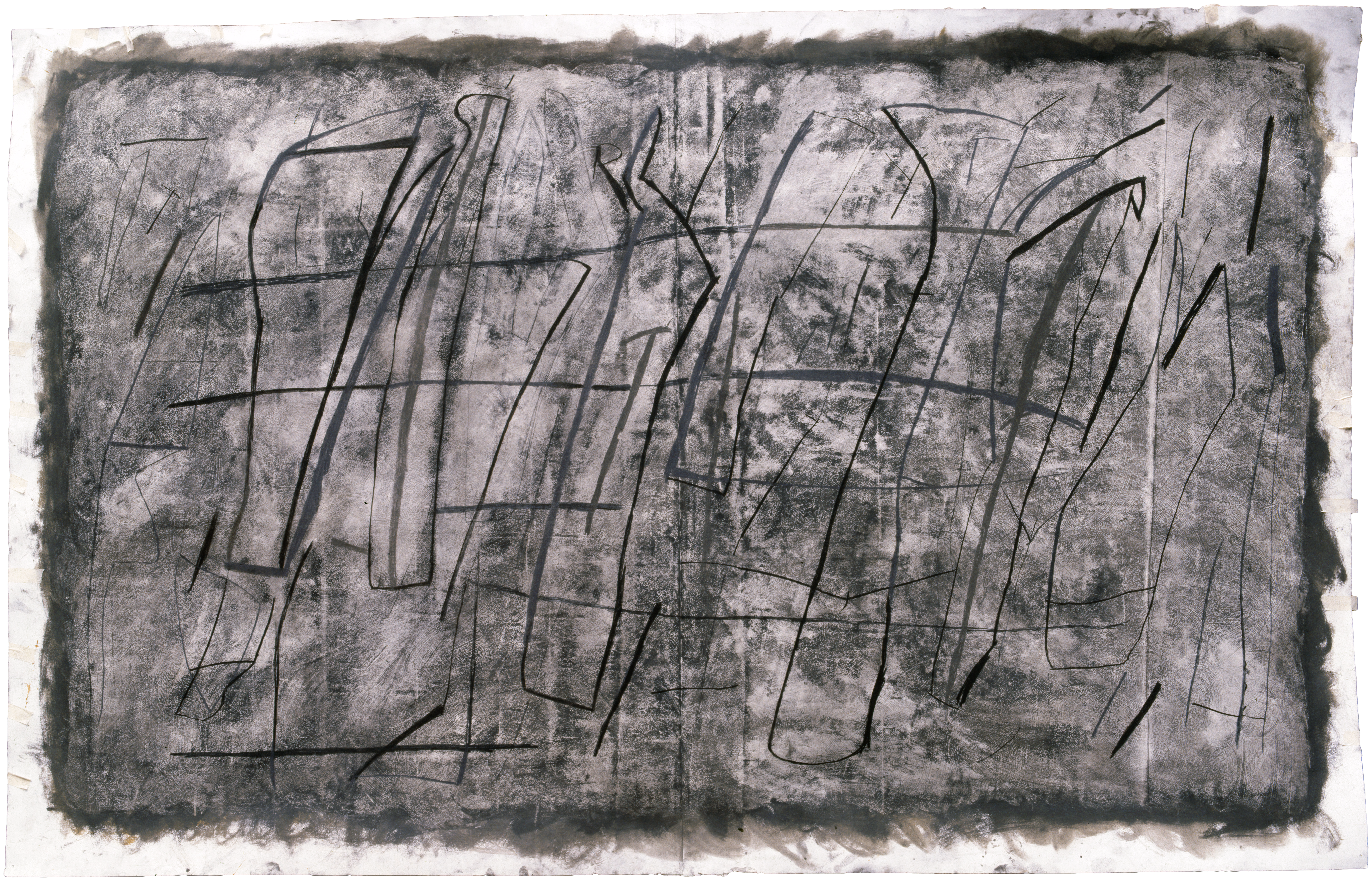 Bathers — (1984) — mixed media on paper — 244 x 152 cm