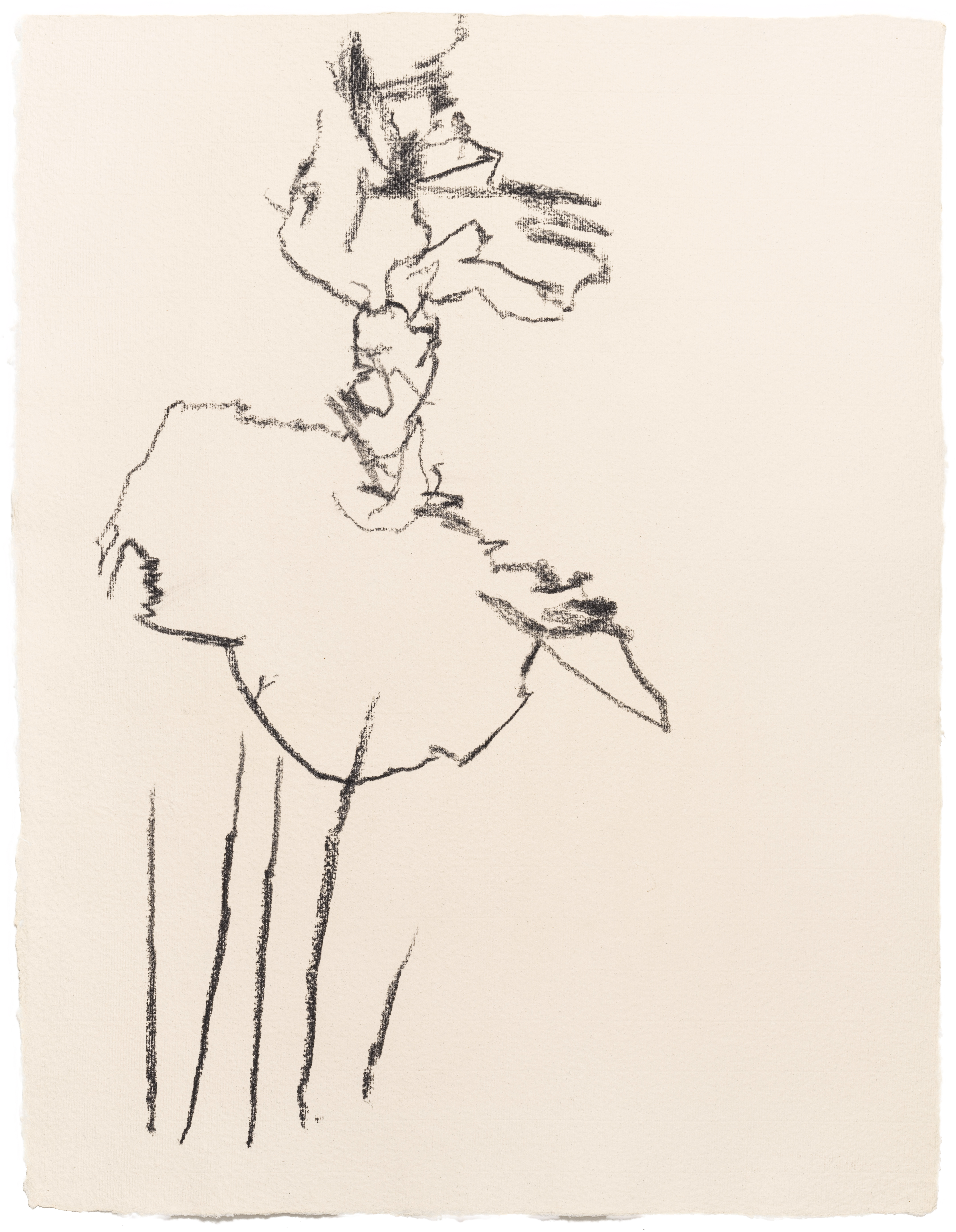 Body Drawing 135 — (2025) — charcoal on paper — 58 x 78 cm
