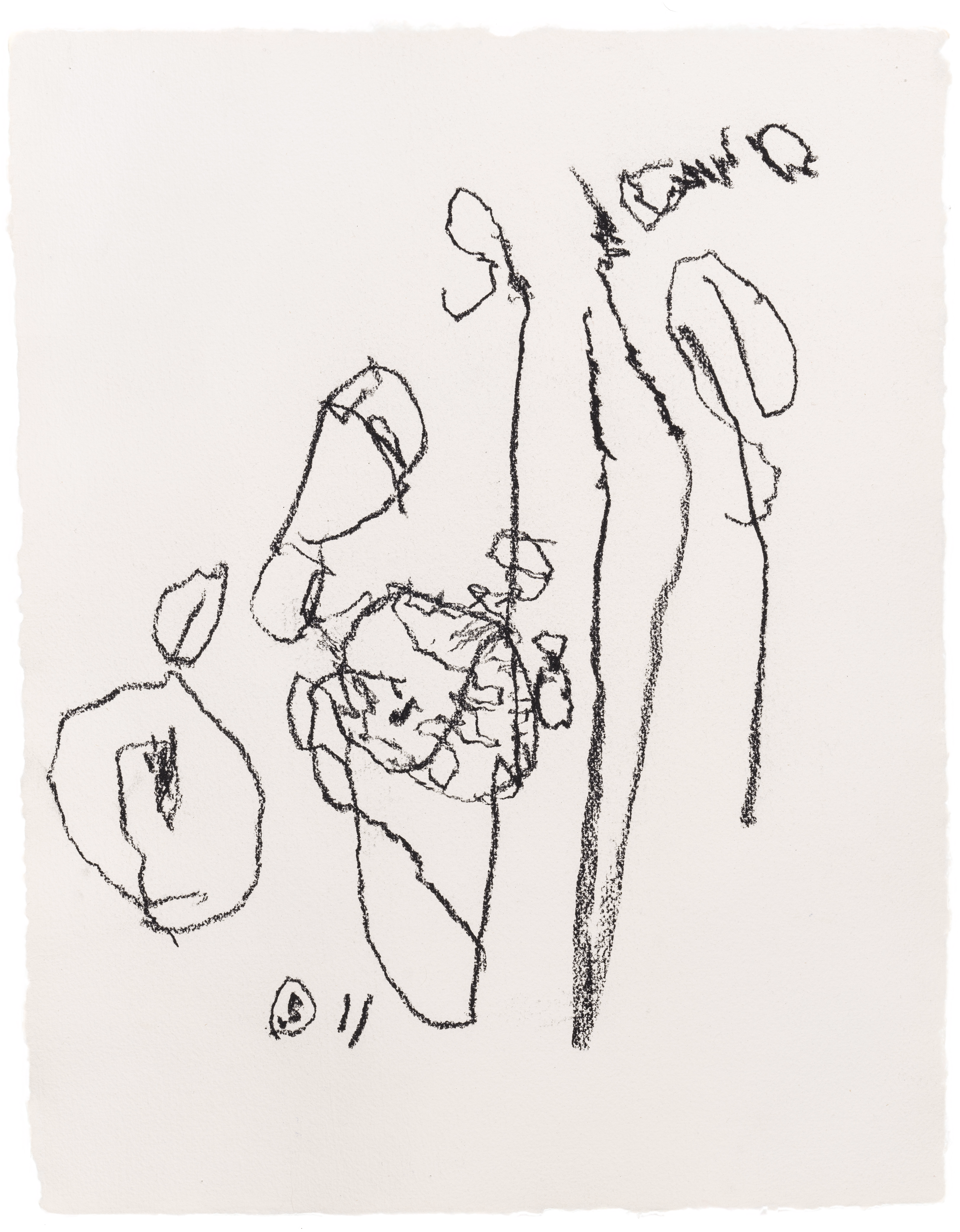 Body Drawing 136 — (2025) — charcoal on paper — 58 x 78 cm
