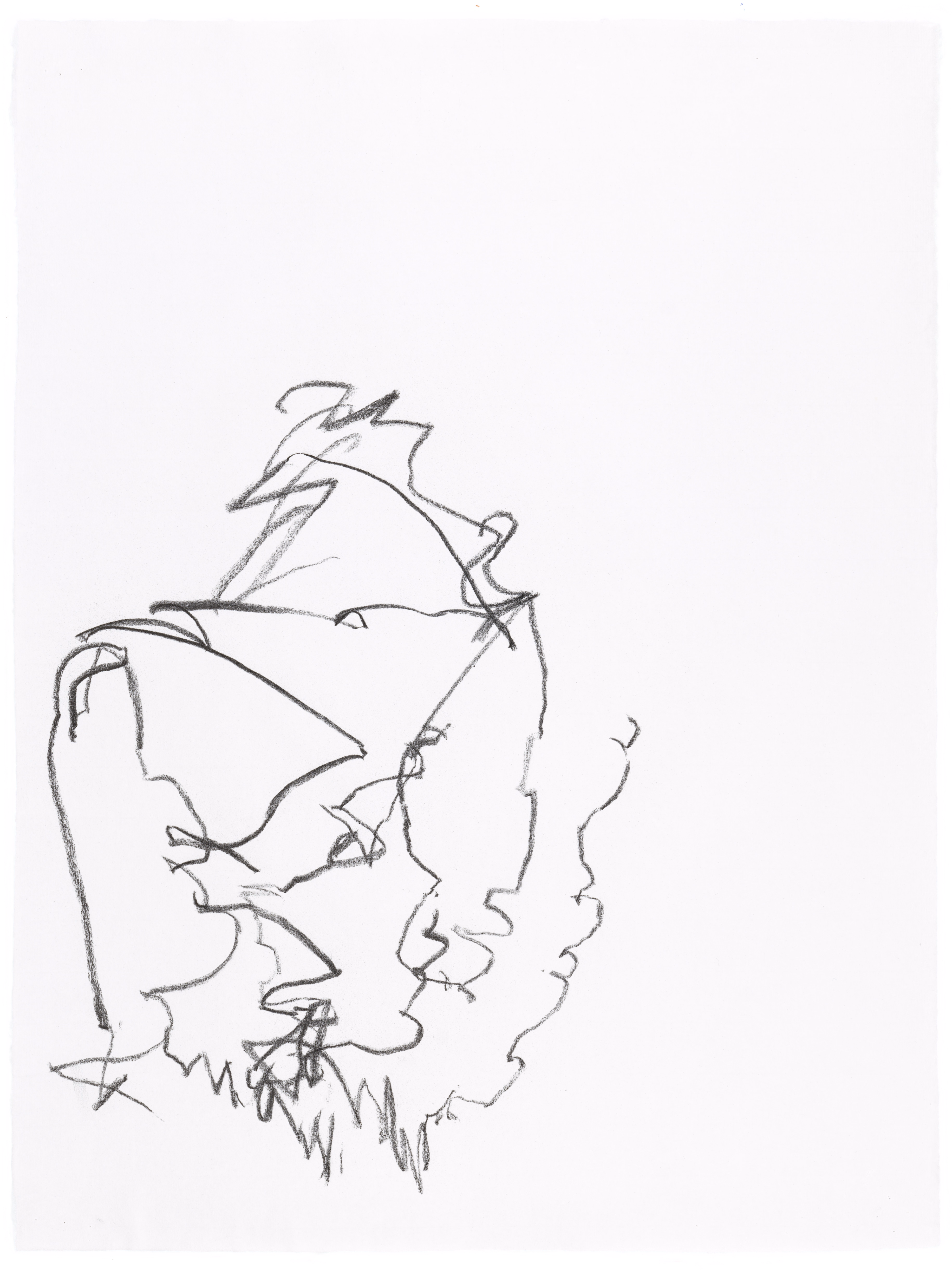 Body Drawing 23 — (2022) — charcoal on paper — 58 x 78 cm