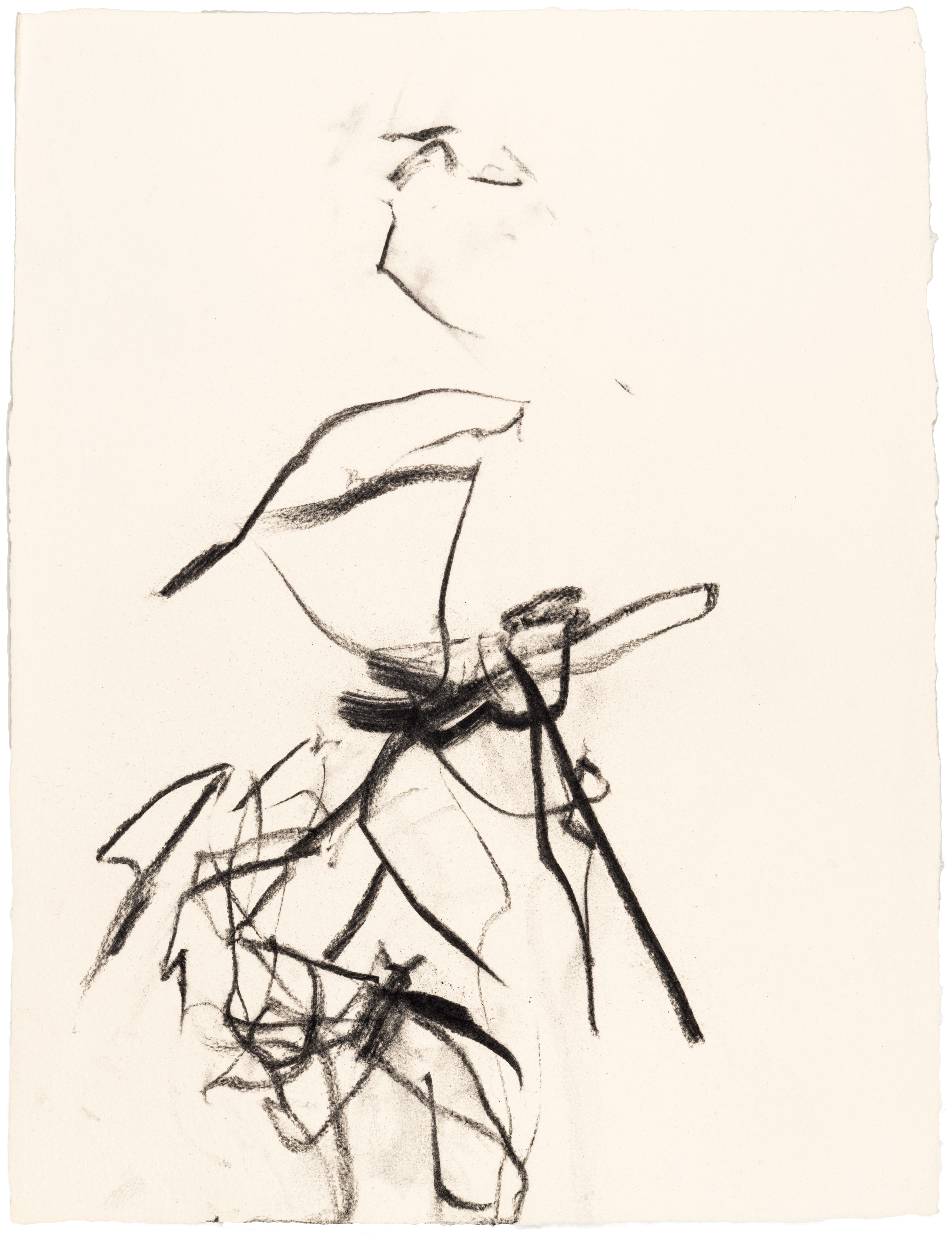 Body Drawing 57 — (2023) — charcoal on paper — 58 x 78 cm