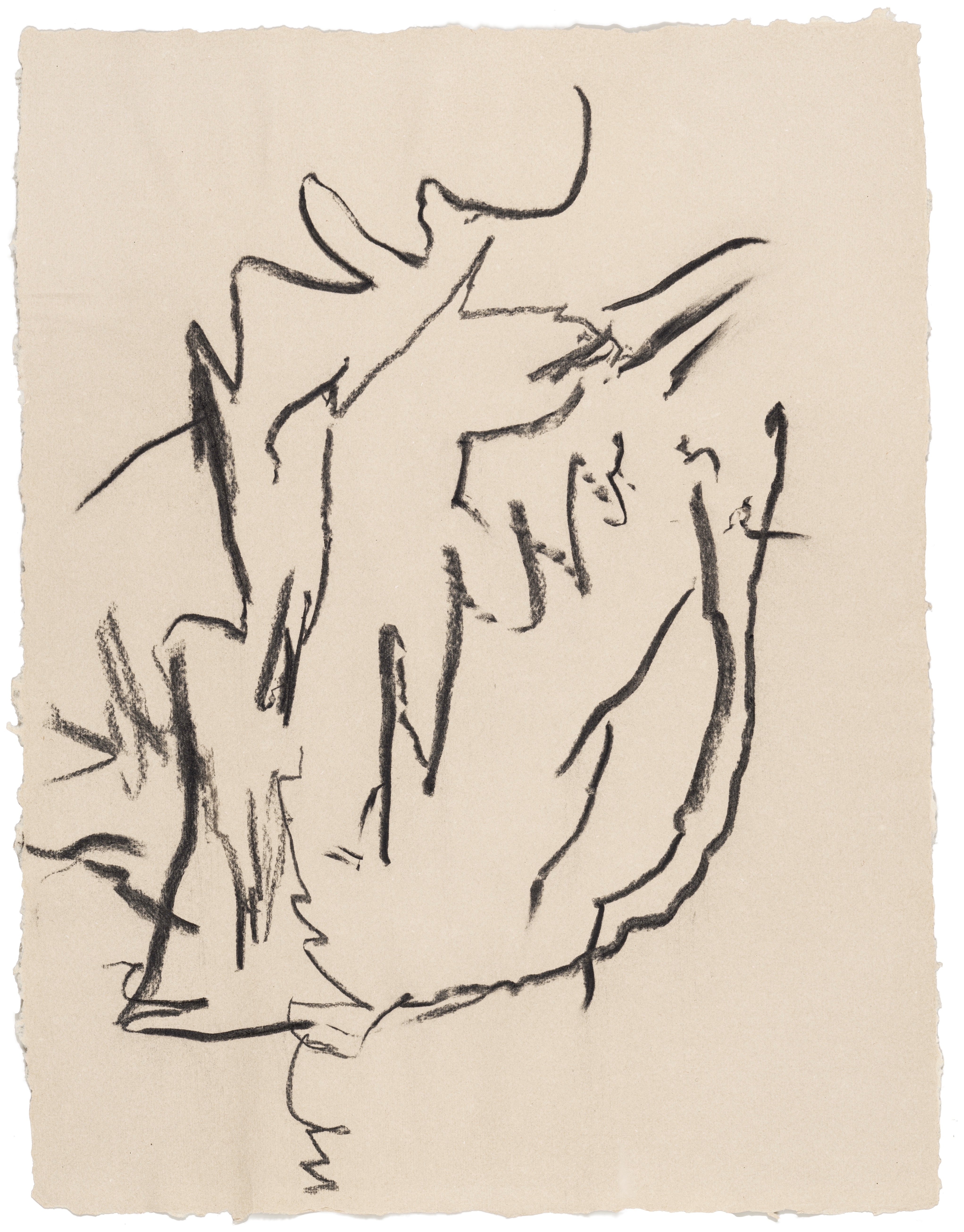 Body Drawing 65 — (2023) — charcoal on paper — 58 x 78 cm
