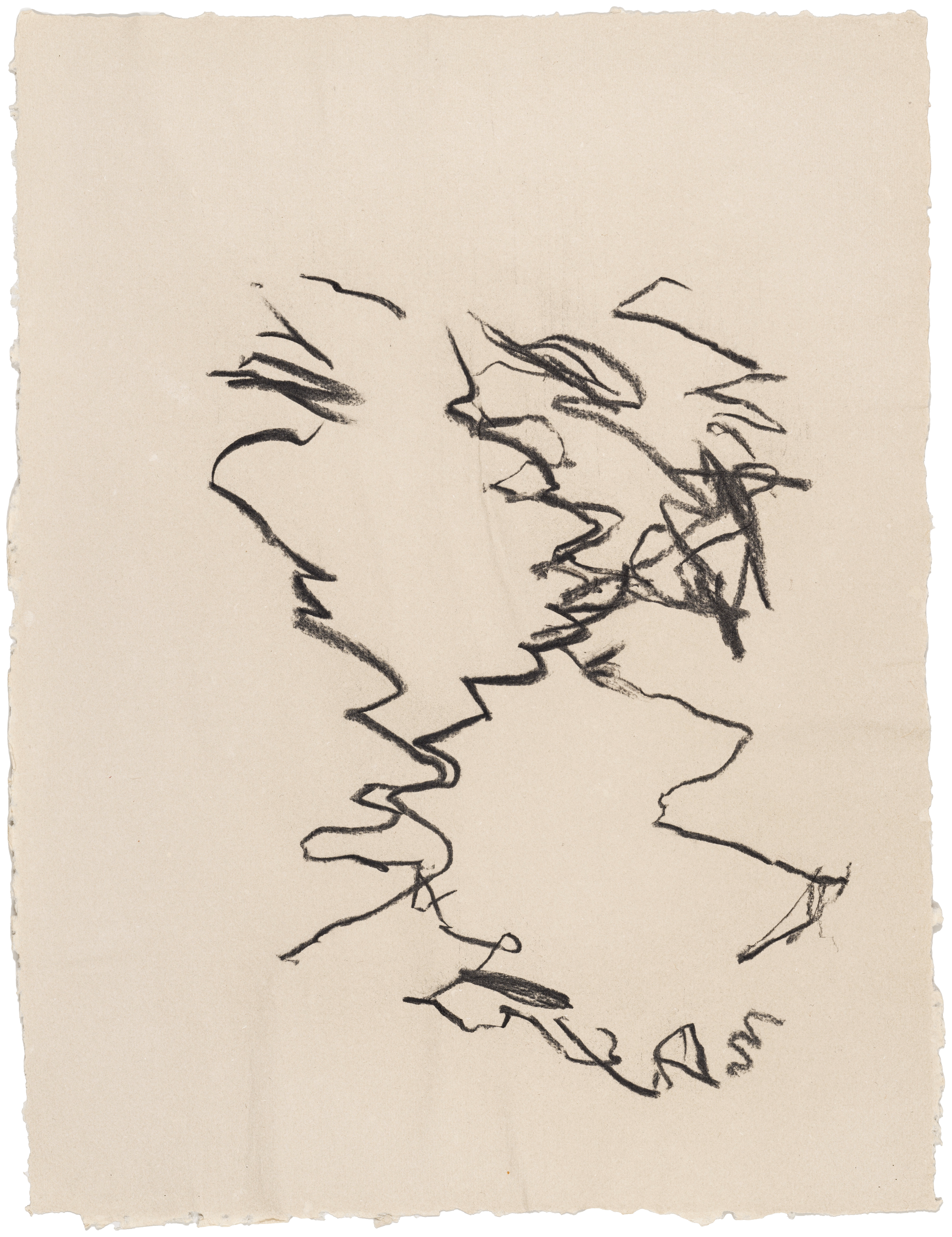 Body Drawing 66 — (2023) — charcoal on paper — 58 x 78 cm