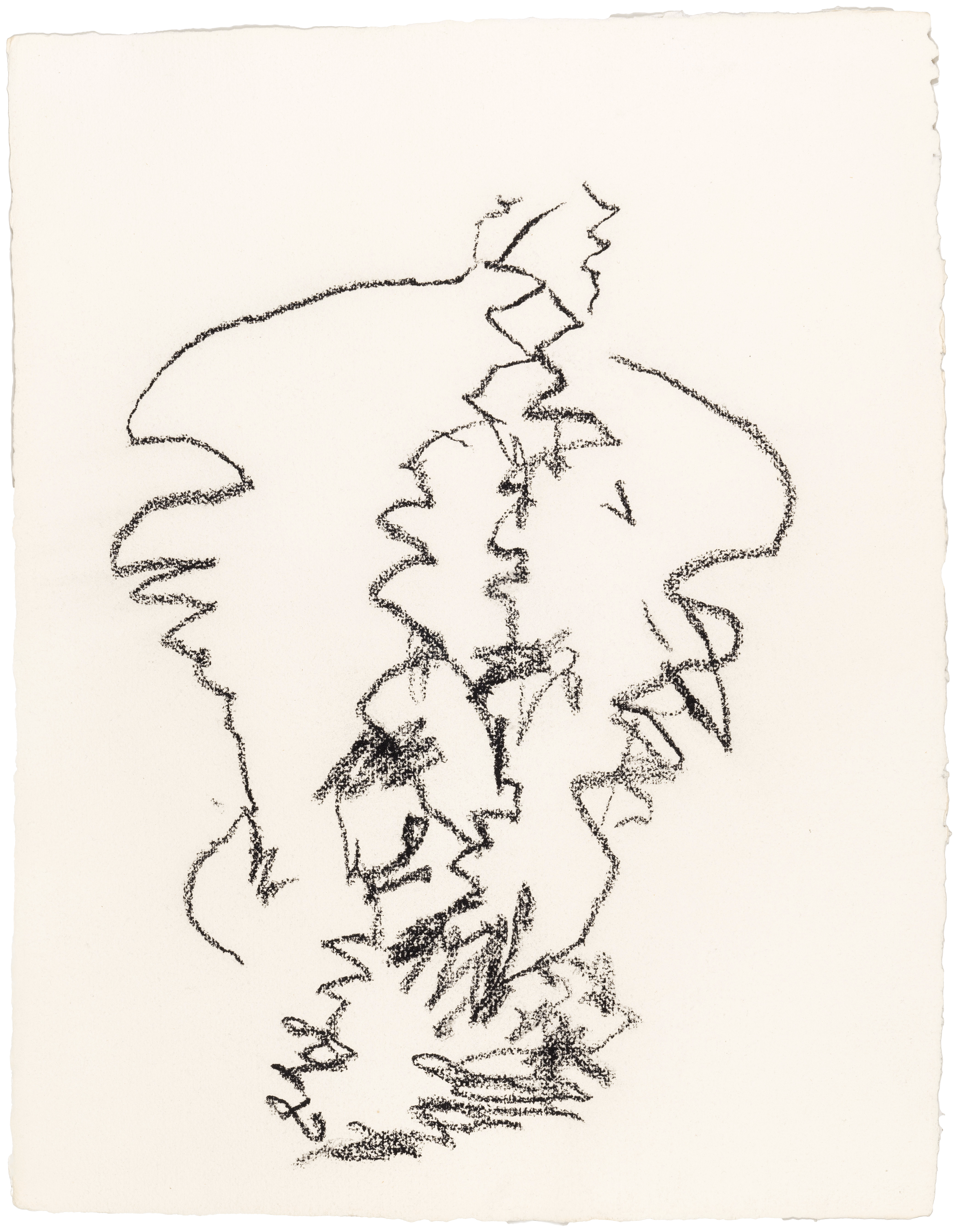 Body Drawing 75 — (2023) — charcoal on paper — 58 x 78 cm
