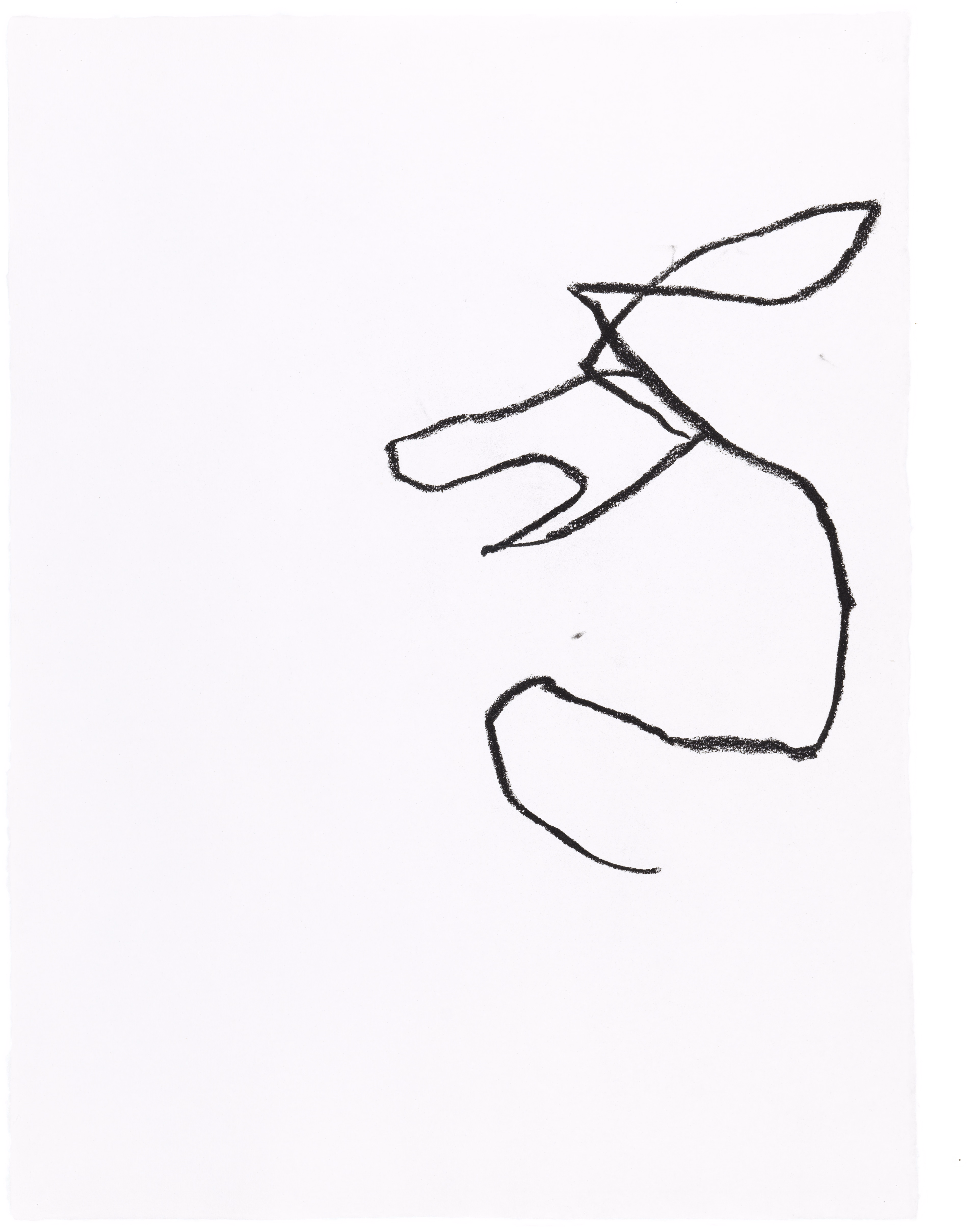Body Drawing 83 — (2023) — charcoal on paper — 58 x 78 cm