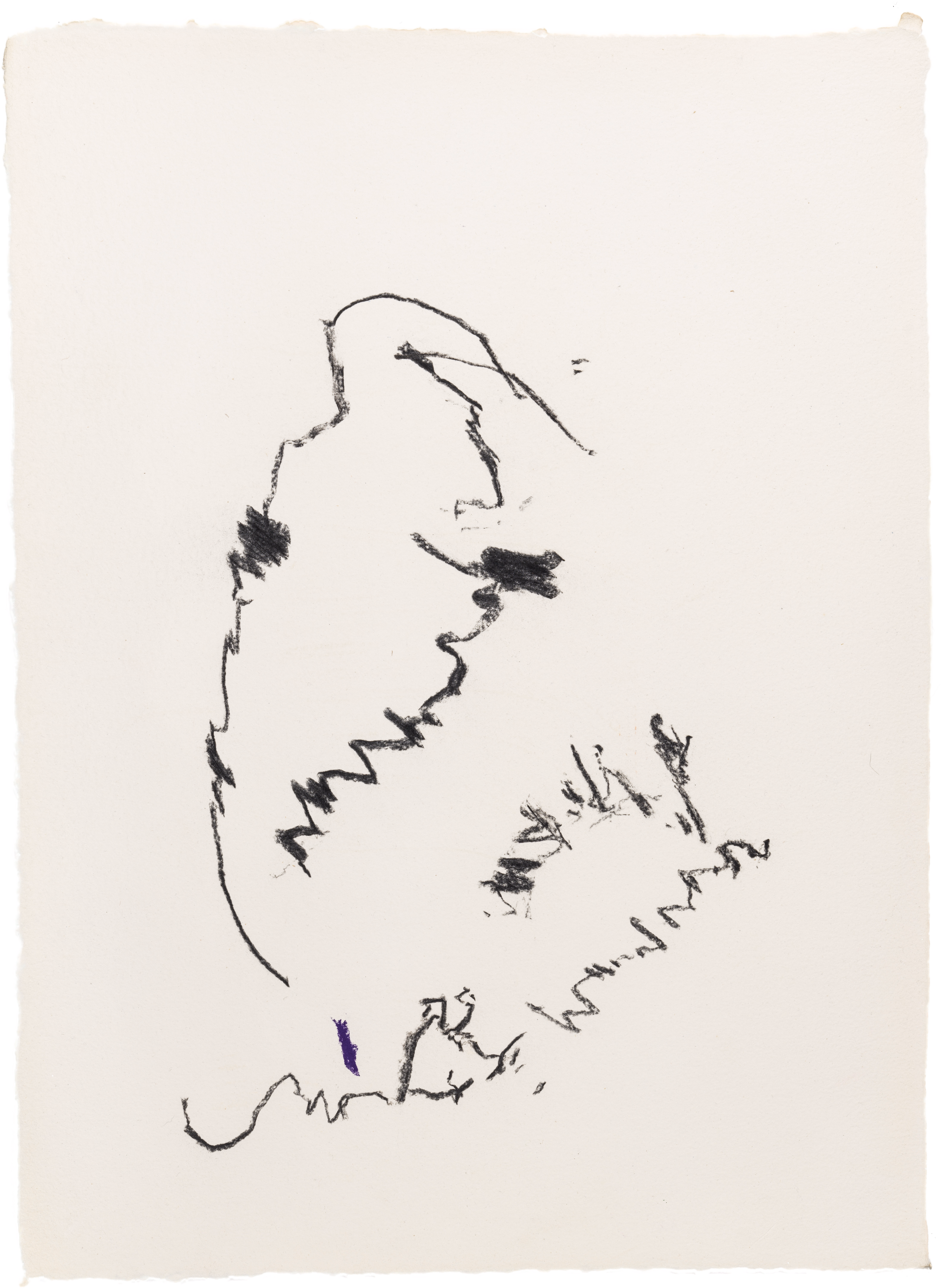 Body Drawing 92 — (2024) — charcoal on paper — 58 x 78 cm