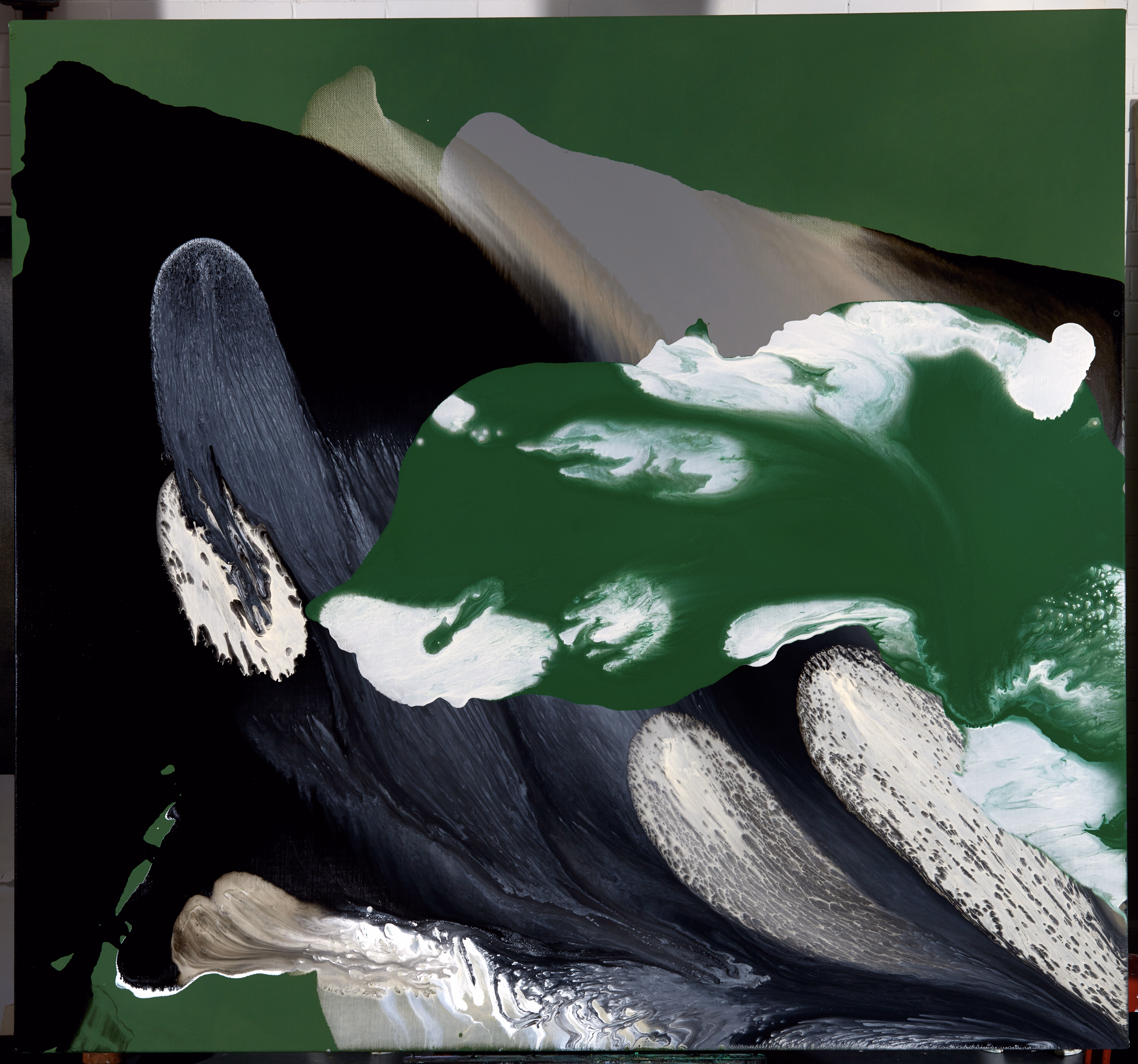 Black and Green Manga — (2017 - 2018) — acrylic on linen — 214 x 198 cm