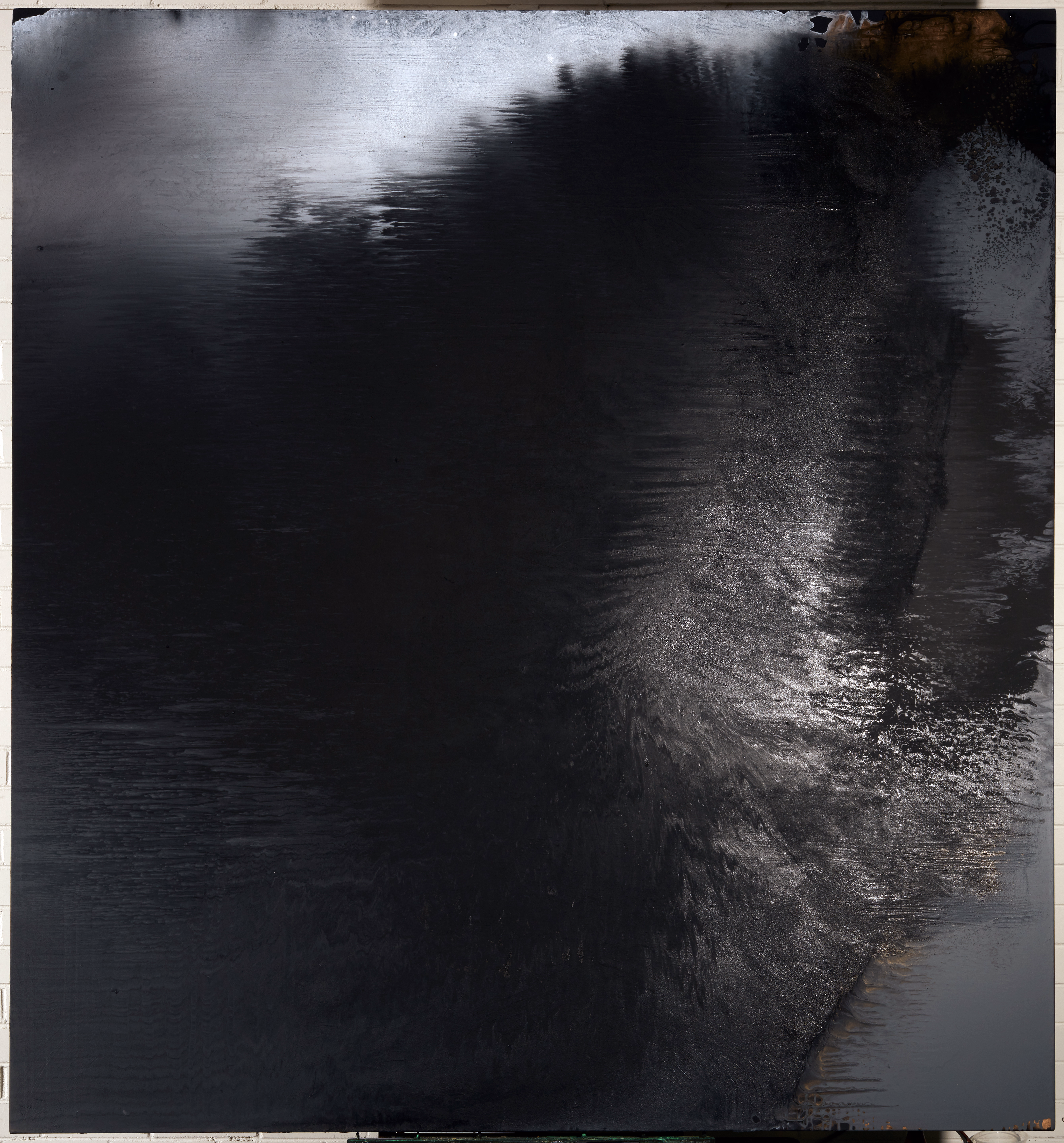 Black Painting — (2014 - 2018) — acrylic, vinyl, and other materials on polyester — 198 x 214 cm