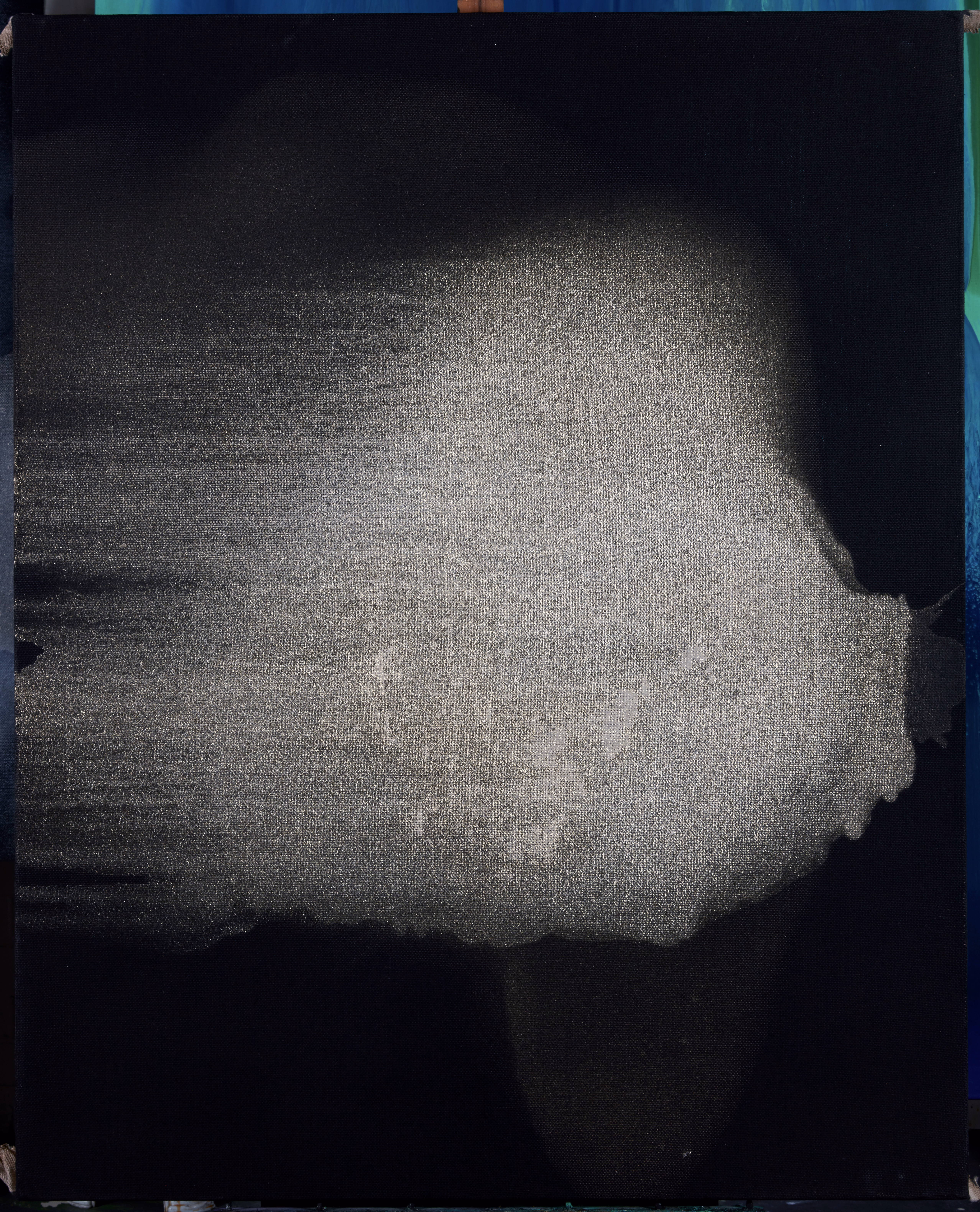 Body of Fire 1 — (2017 - 2018) — acrylic on raw linen — 120 x 150 cm