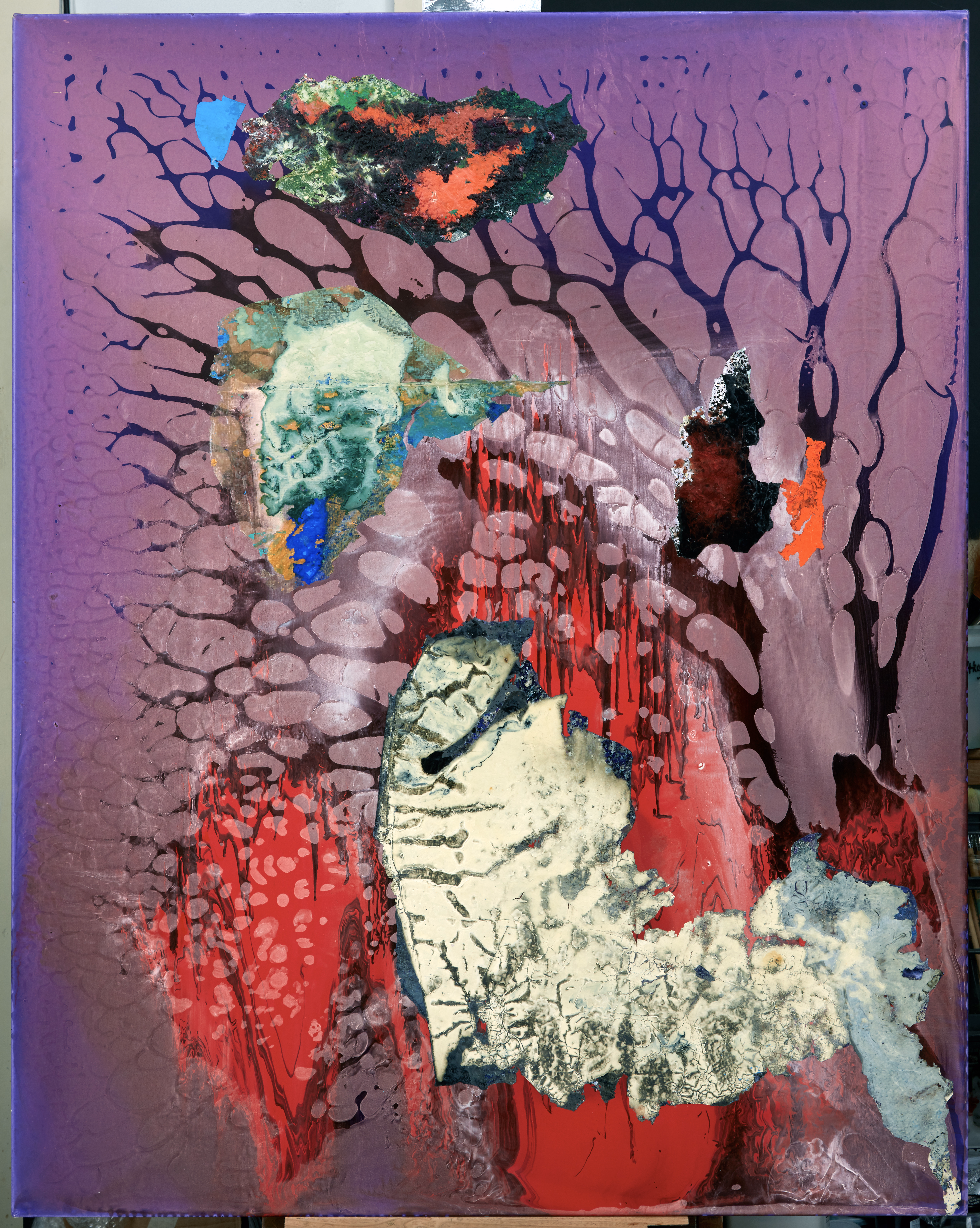 Poem 5 — (2017 - 2018) — acrylic mediums and other materials on polyester — 120 x 150 cm
