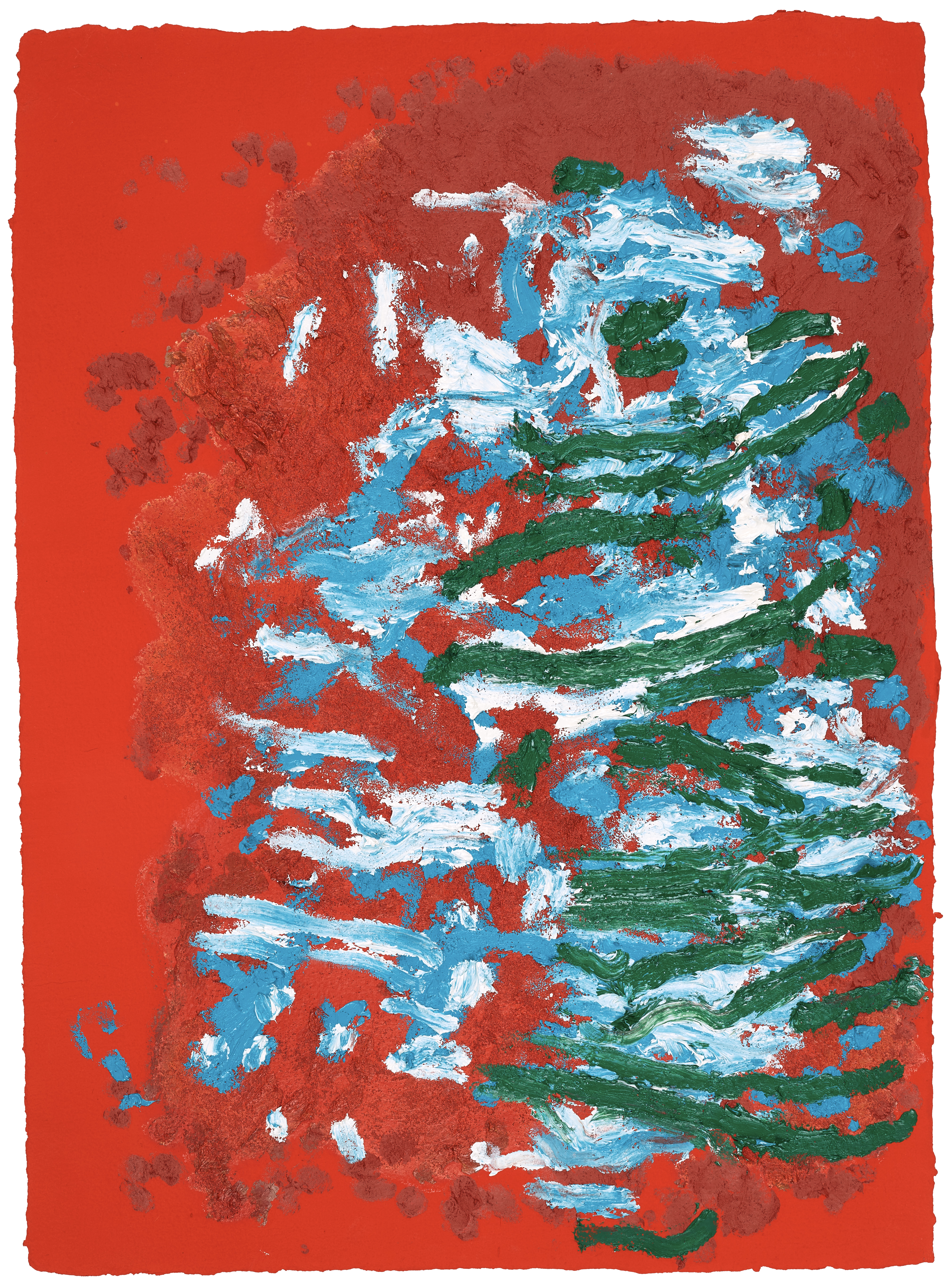 Manga Without Words #10 — (2023) — vinyl, acrylic, and oil on handmade cotton paper — 56 x 72 cm