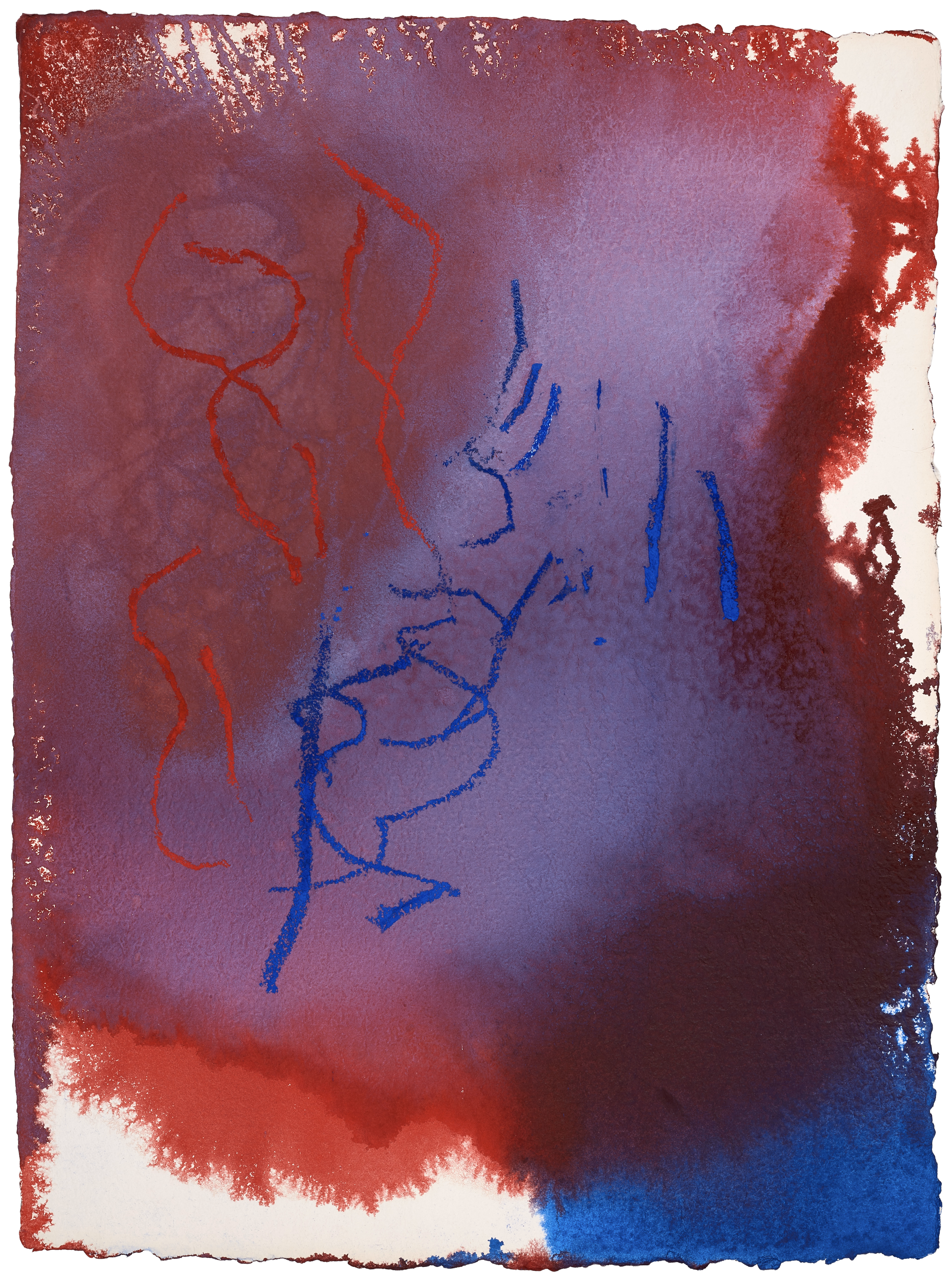 Manga Without Words #16 — (2023) — watercolour, casein, and pastel on handmade cotton paper — 56 x 72 cm
