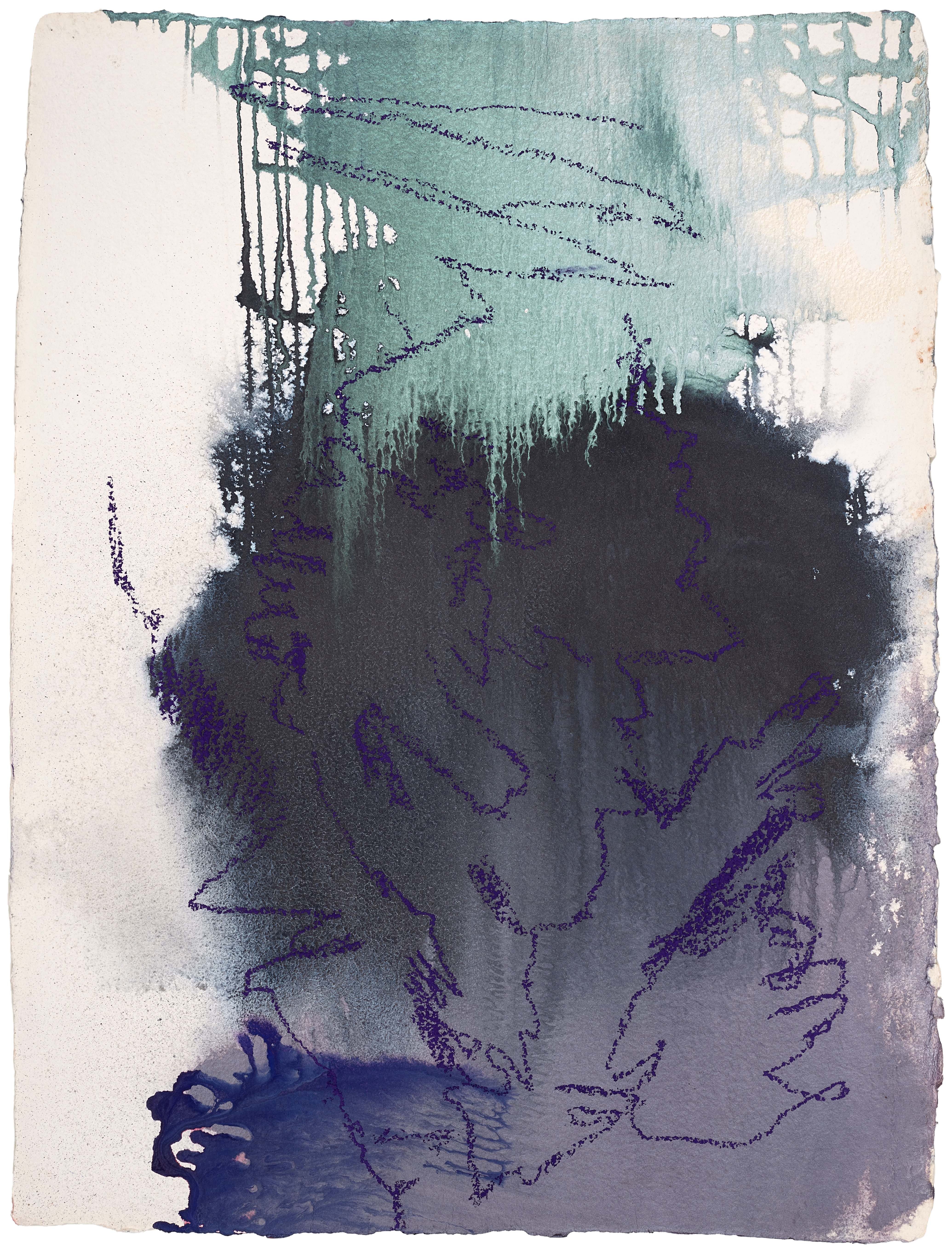 Manga Without Words #2 — (2023) — watercolour and pastel on handmade cotton paper — 56 x 72 cm