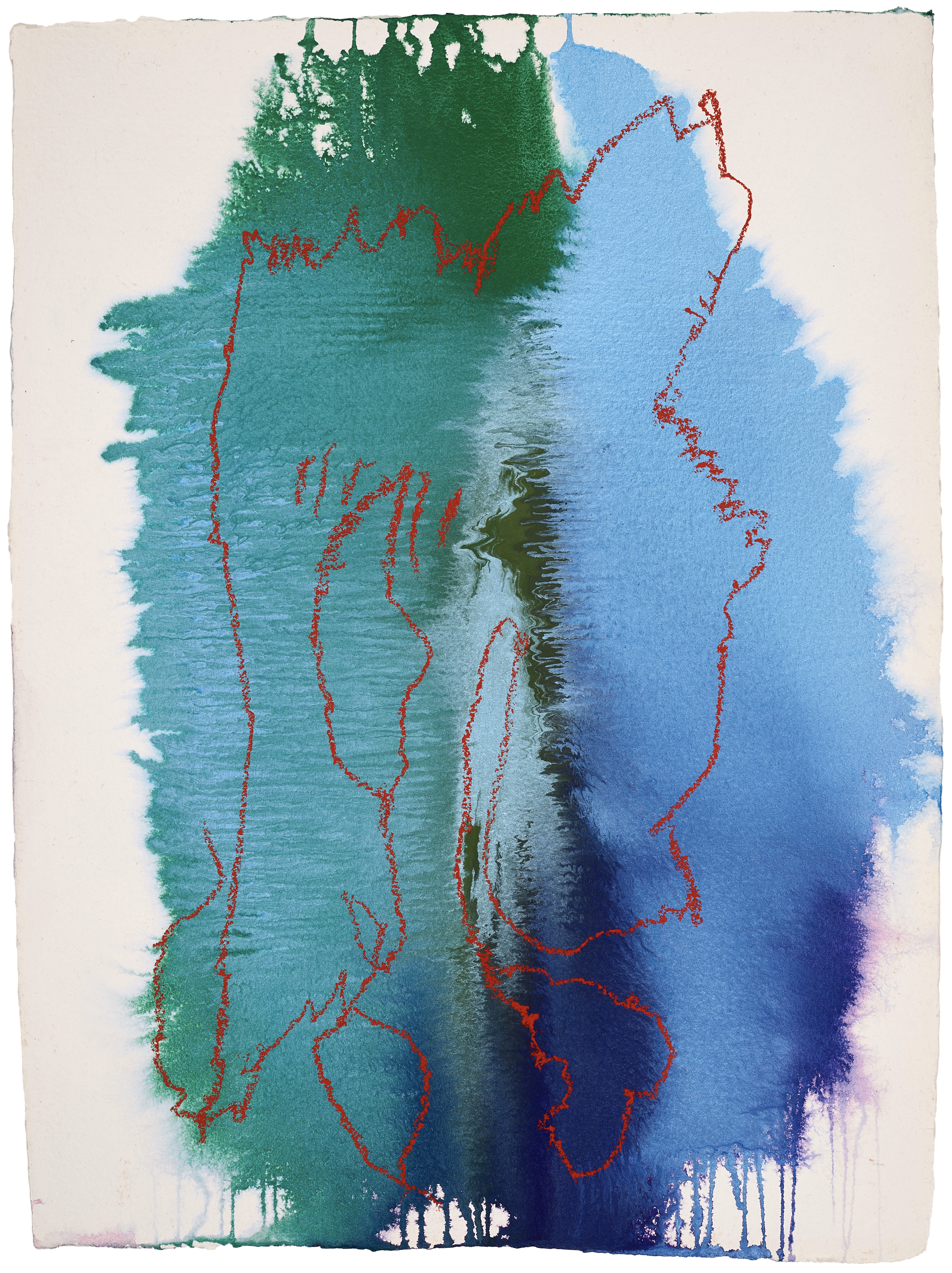 Manga Without Words #3 — (2023) — watercolour and pastel on handmade cotton paper — 56 x 72 cm