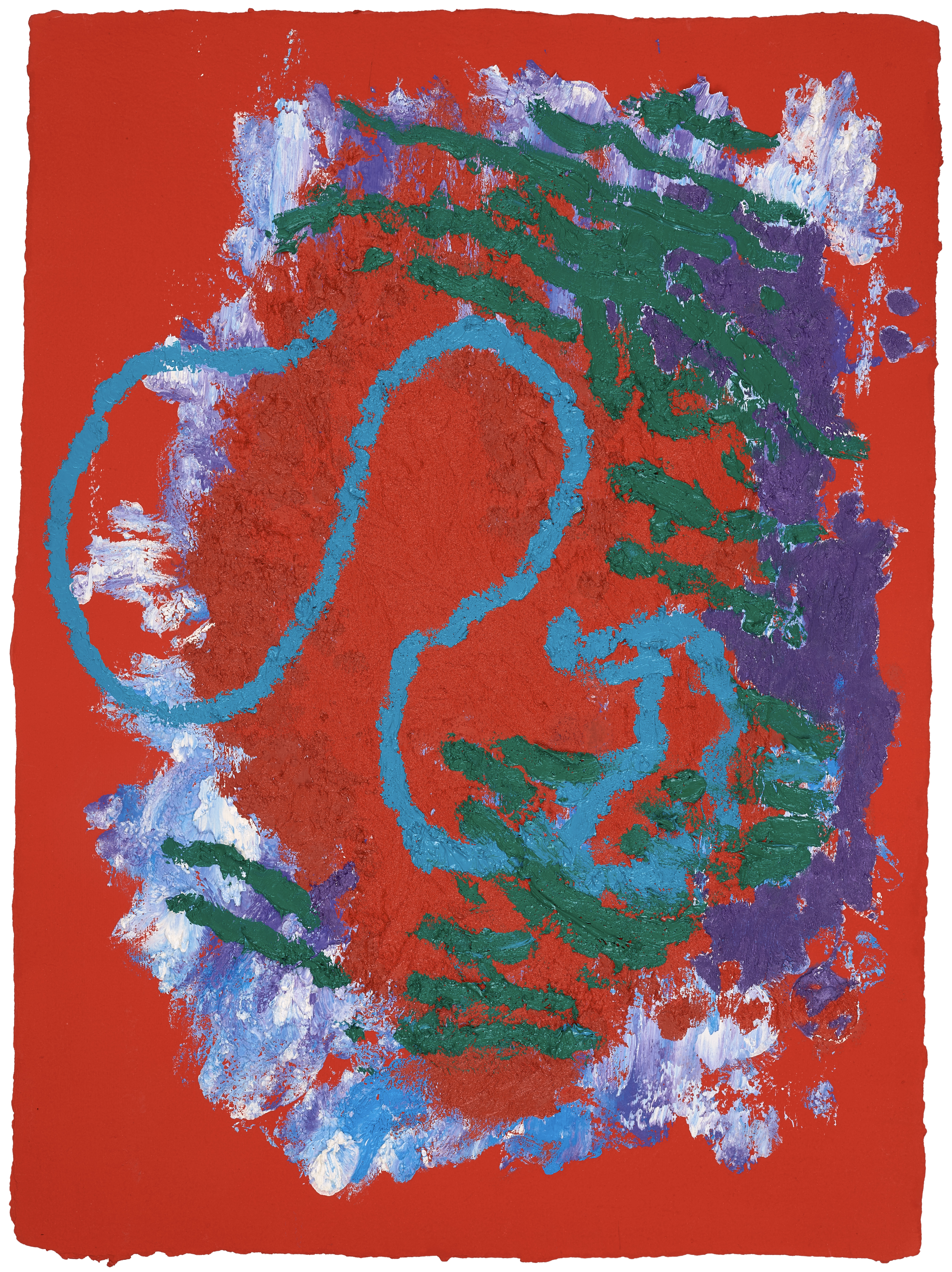 Manga Without Words #9 — (2023) — vinyl, acrylic, and oil on handmade cotton paper — 56 x 72 cm