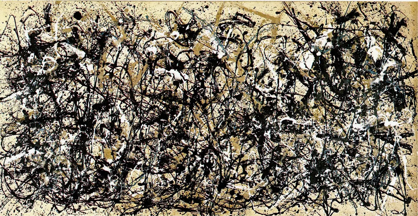 Autumn Rhythm (Number 30) by Jackson Pollock, a monumental drip painting demonstrating his revolutionary approach to painting process and materials