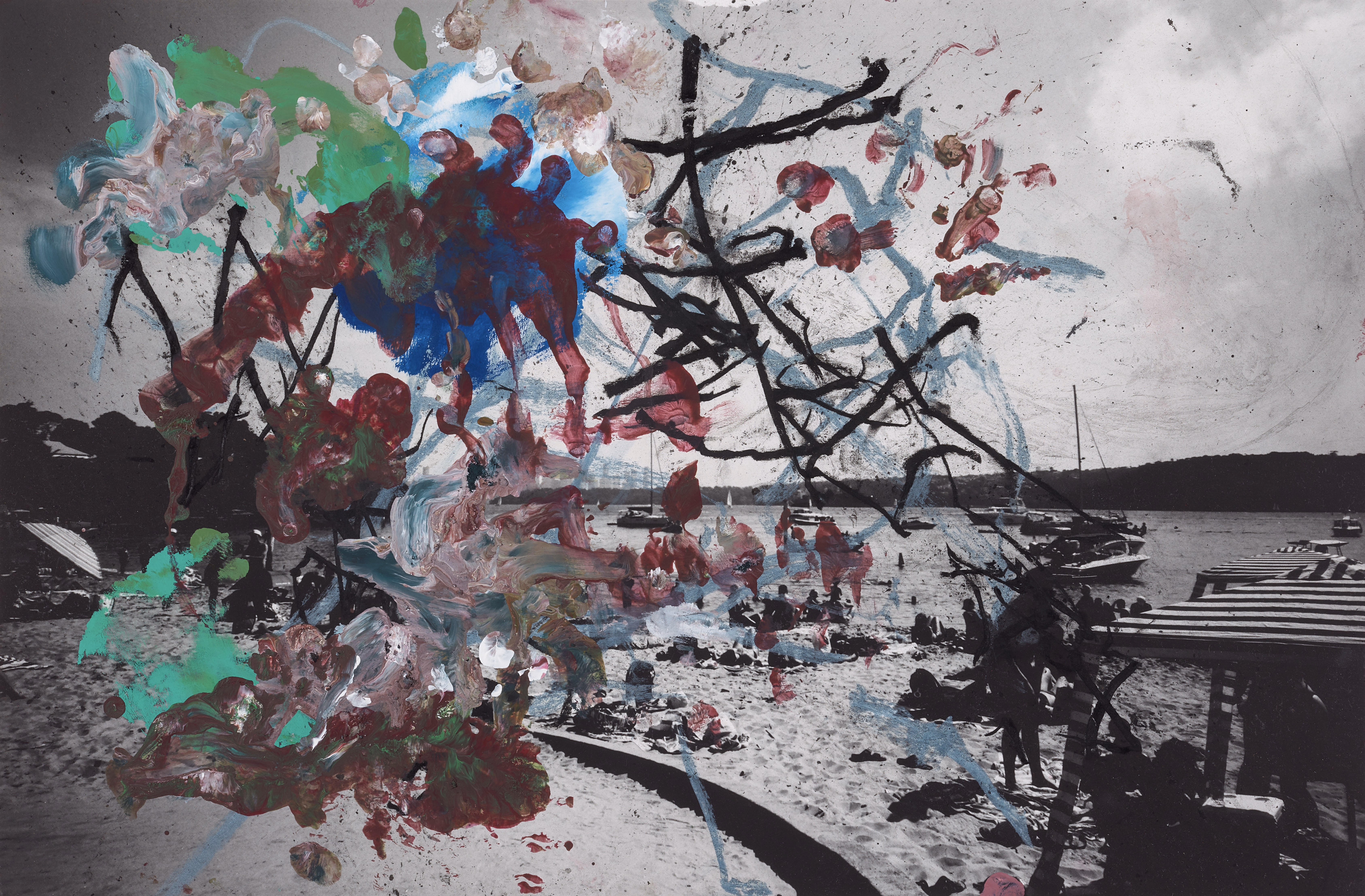 Painting on Photograph 15 — (2024) — mixed media on paper — 42 x 59 cm