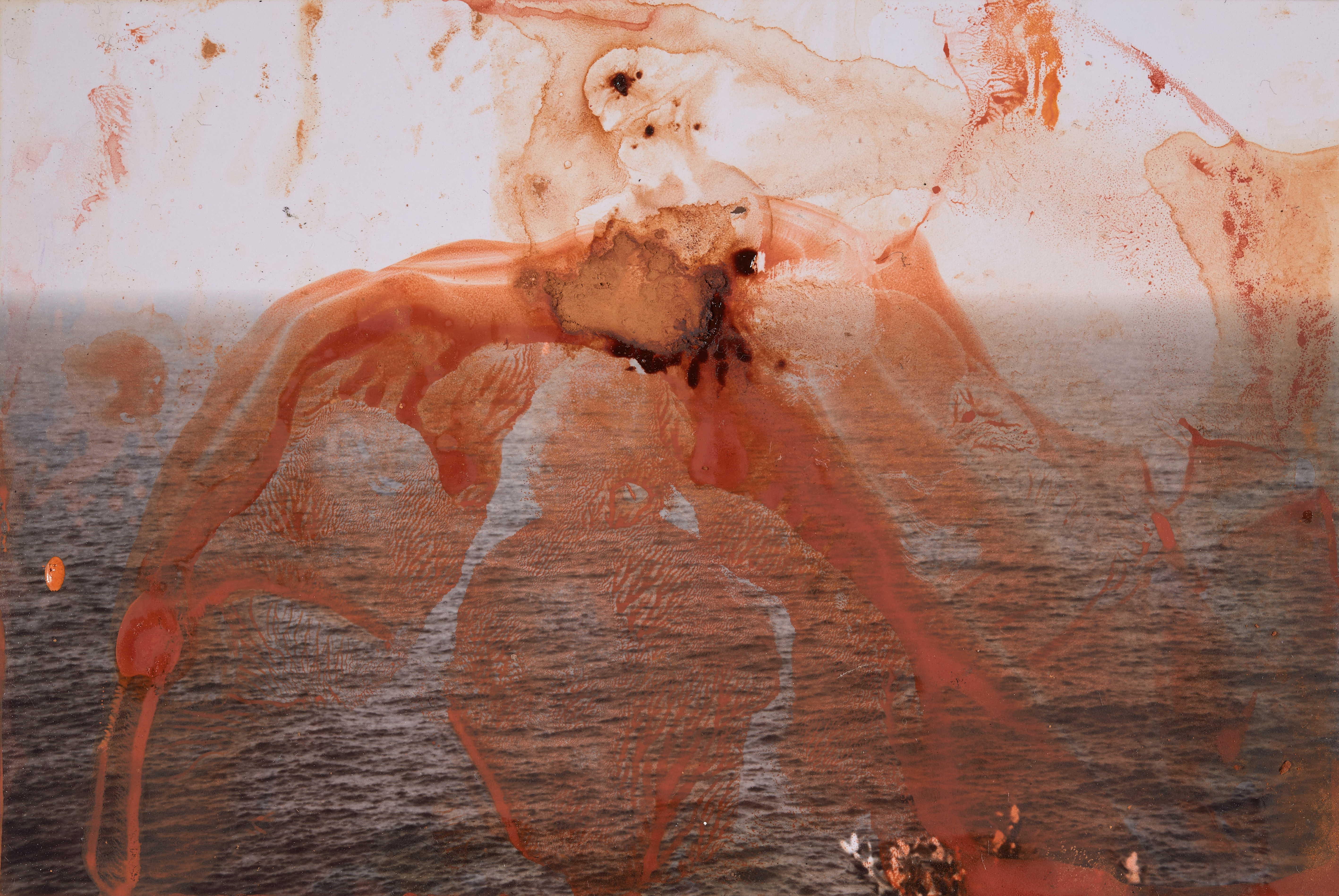 Painting on Small Photograph 5 — (2023) — mixed media on paper — 15.25 x 10.15 cm