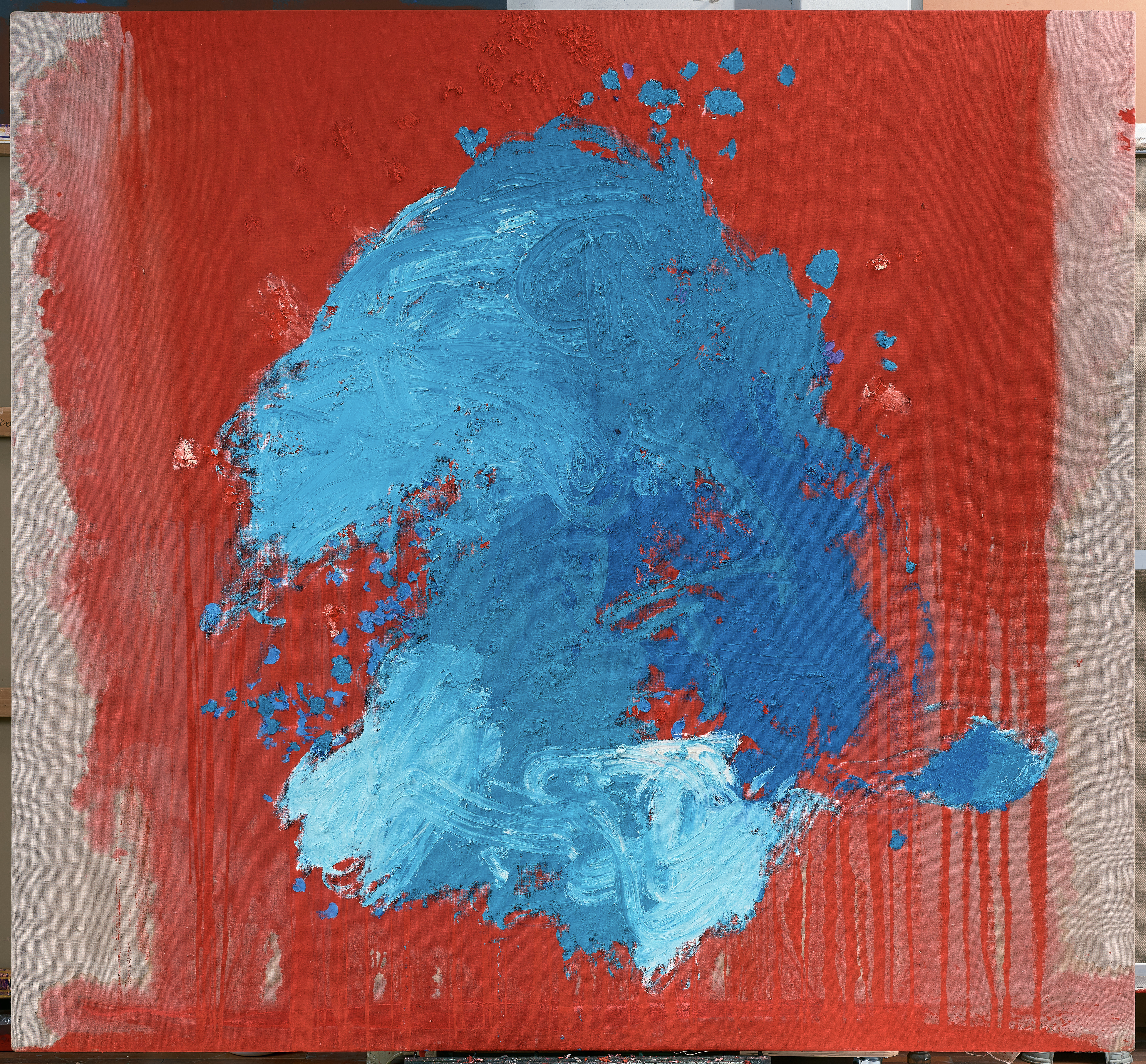 Templum Rosae 17 — (2020 - 2025) — oil, acrylic, and vinyl on loomstate linen — 214 x 198 cm