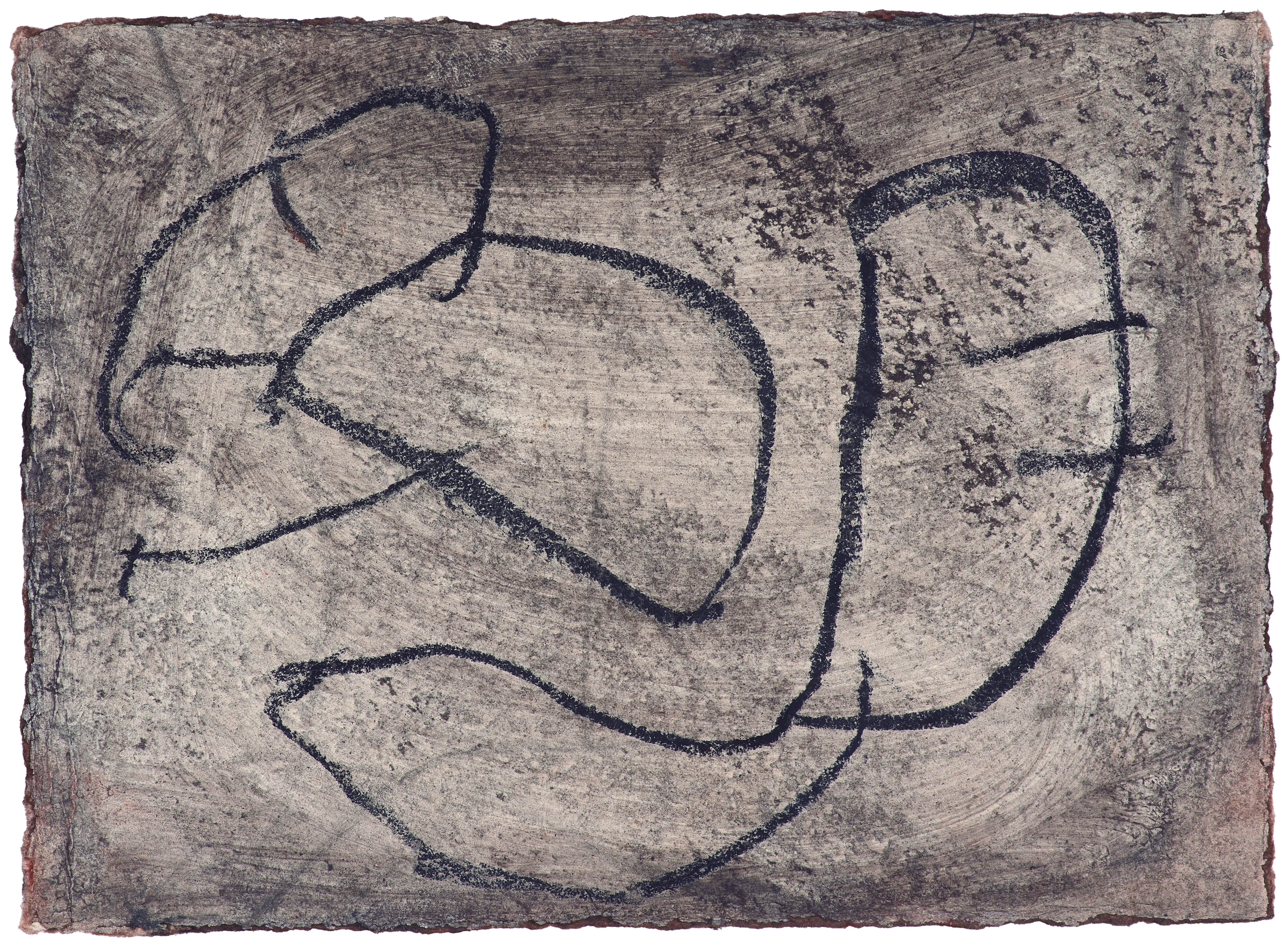 Two Figures — (1988 - 1989) — mixed media on paper — 15 x 11 cm