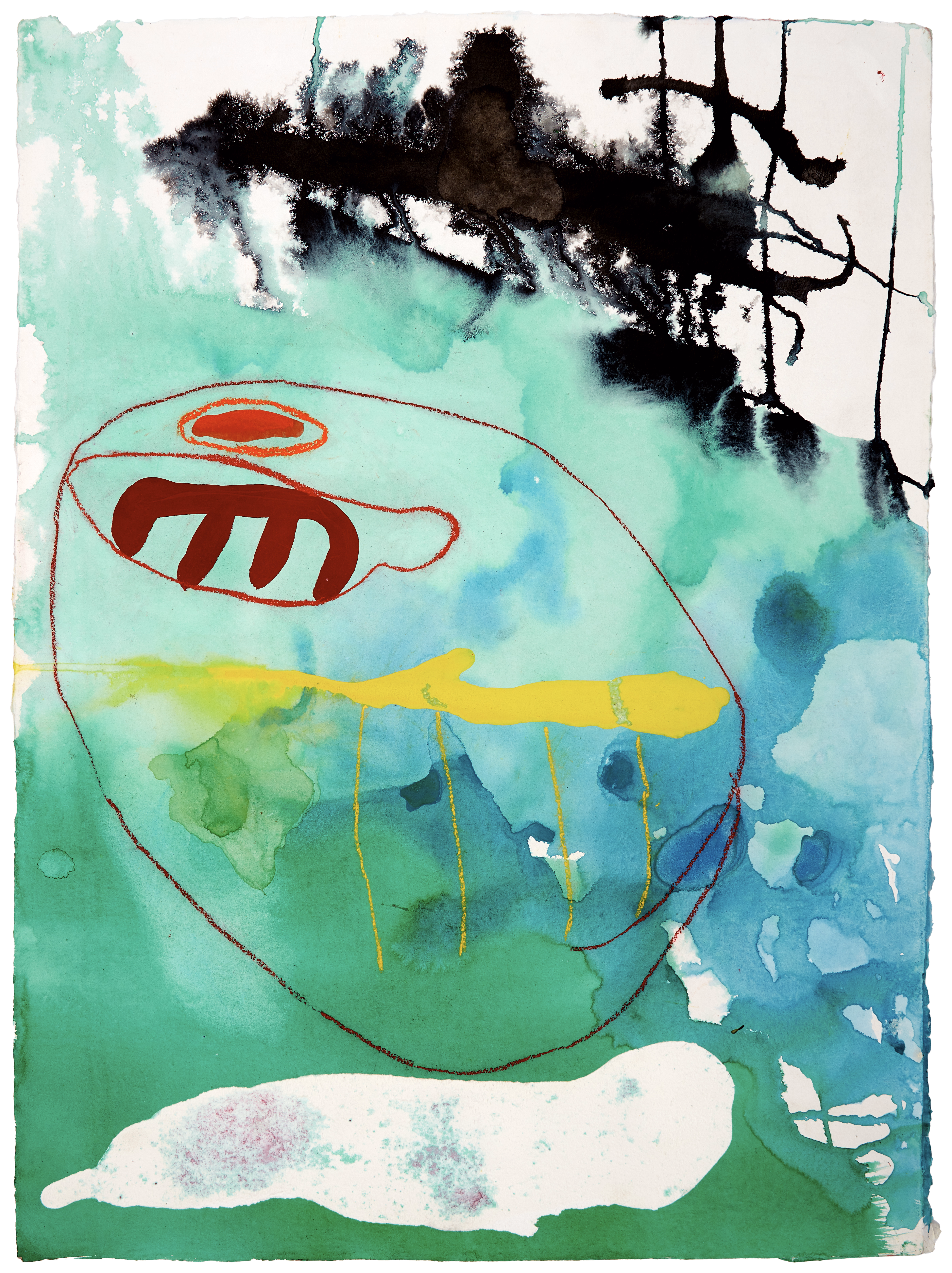 Untitled 1 — (2012 - 2019) — watercolour, pastel, and acrylic on handmade paper — 56 x 72 cm