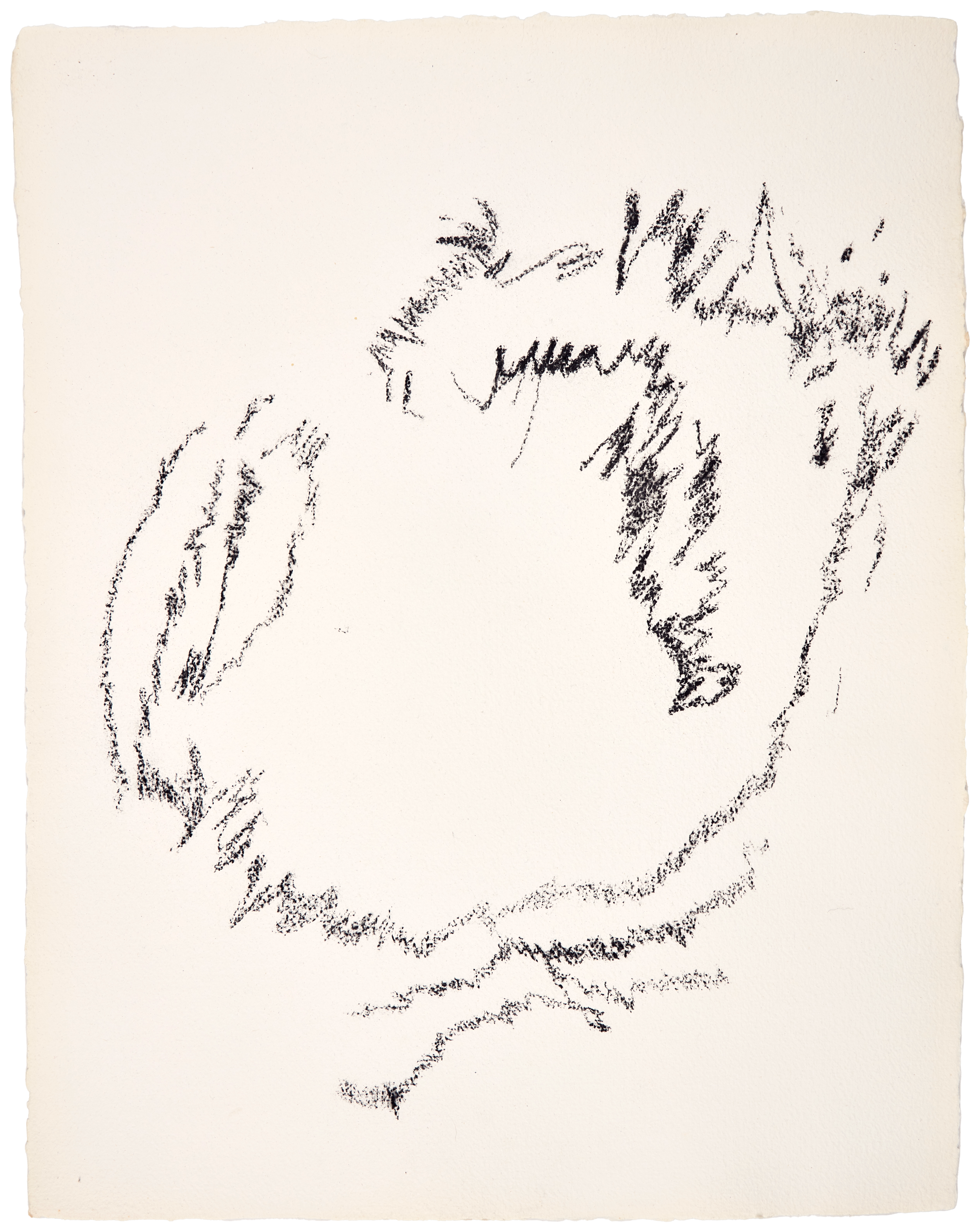 Untitled Drawing #1 — (2020) — charcoal on handmade cotton paper — 52 x 66 cm