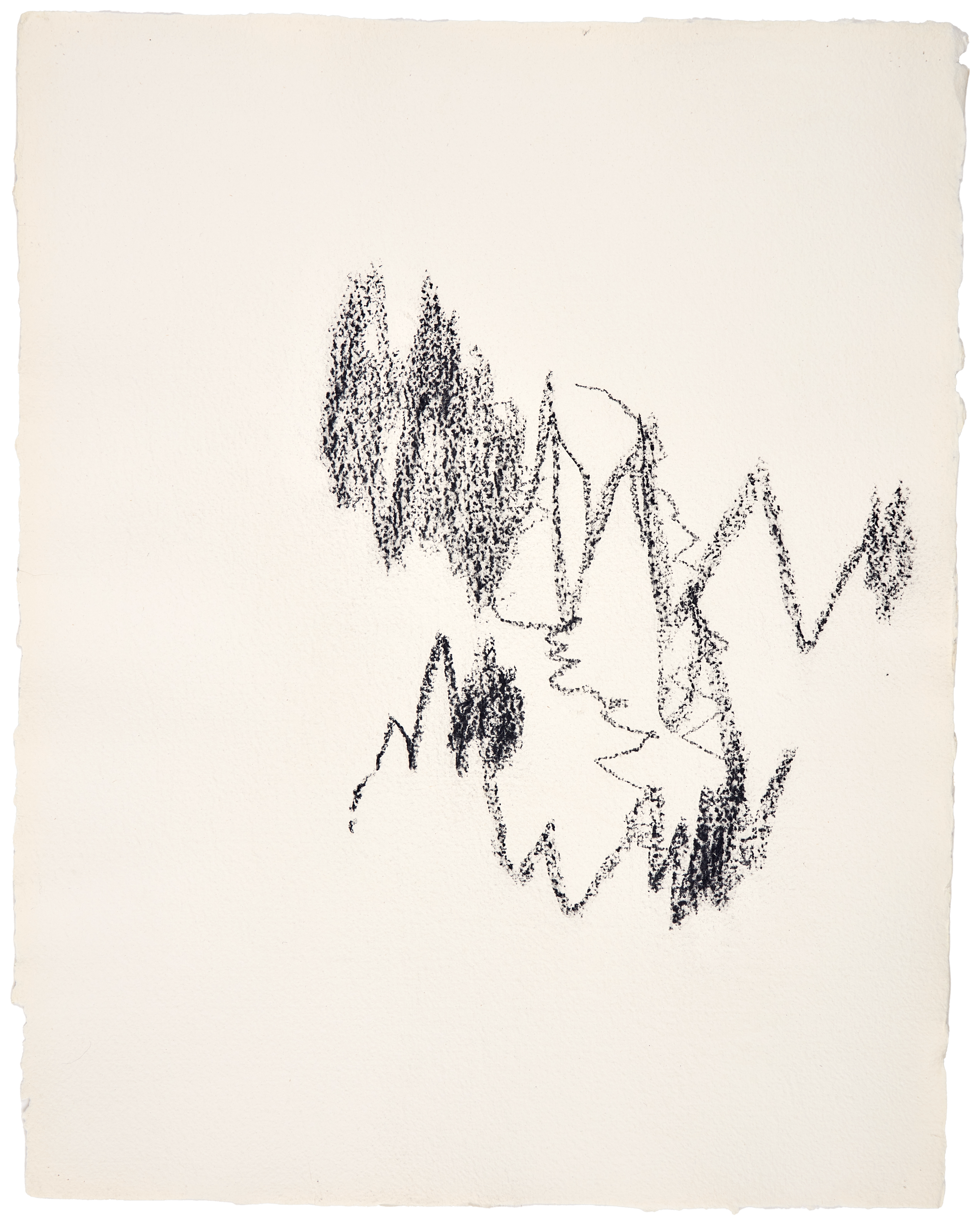 Untitled Drawing #11 — (2020) — charcoal on handmade cotton paper — 52 x 66 cm