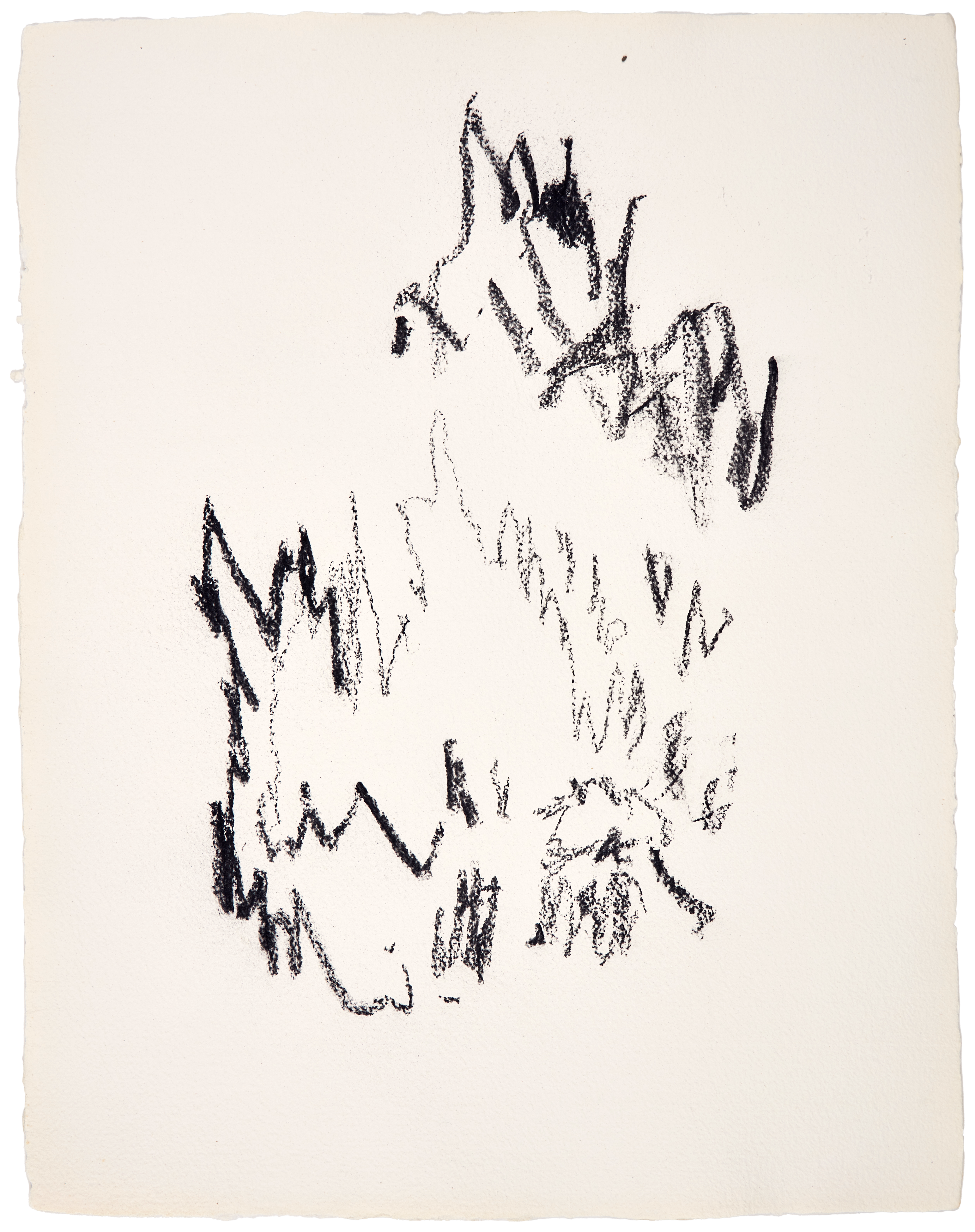 Untitled Drawing #4 — (2020) — charcoal on handmade cotton paper — 52 x 66 cm