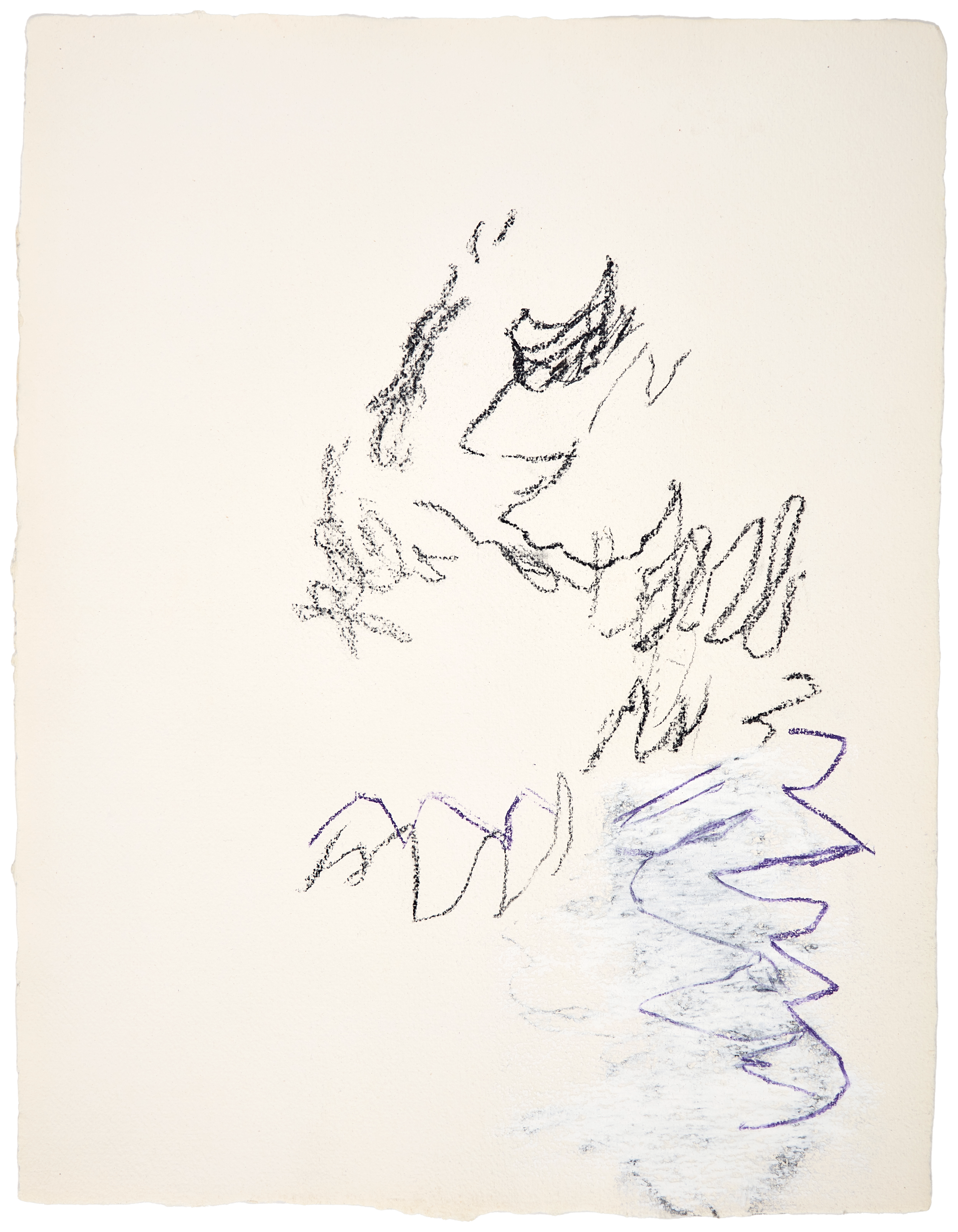 Untitled Drawing #5 — (2020) — charcoal on handmade cotton paper — 52 x 66 cm