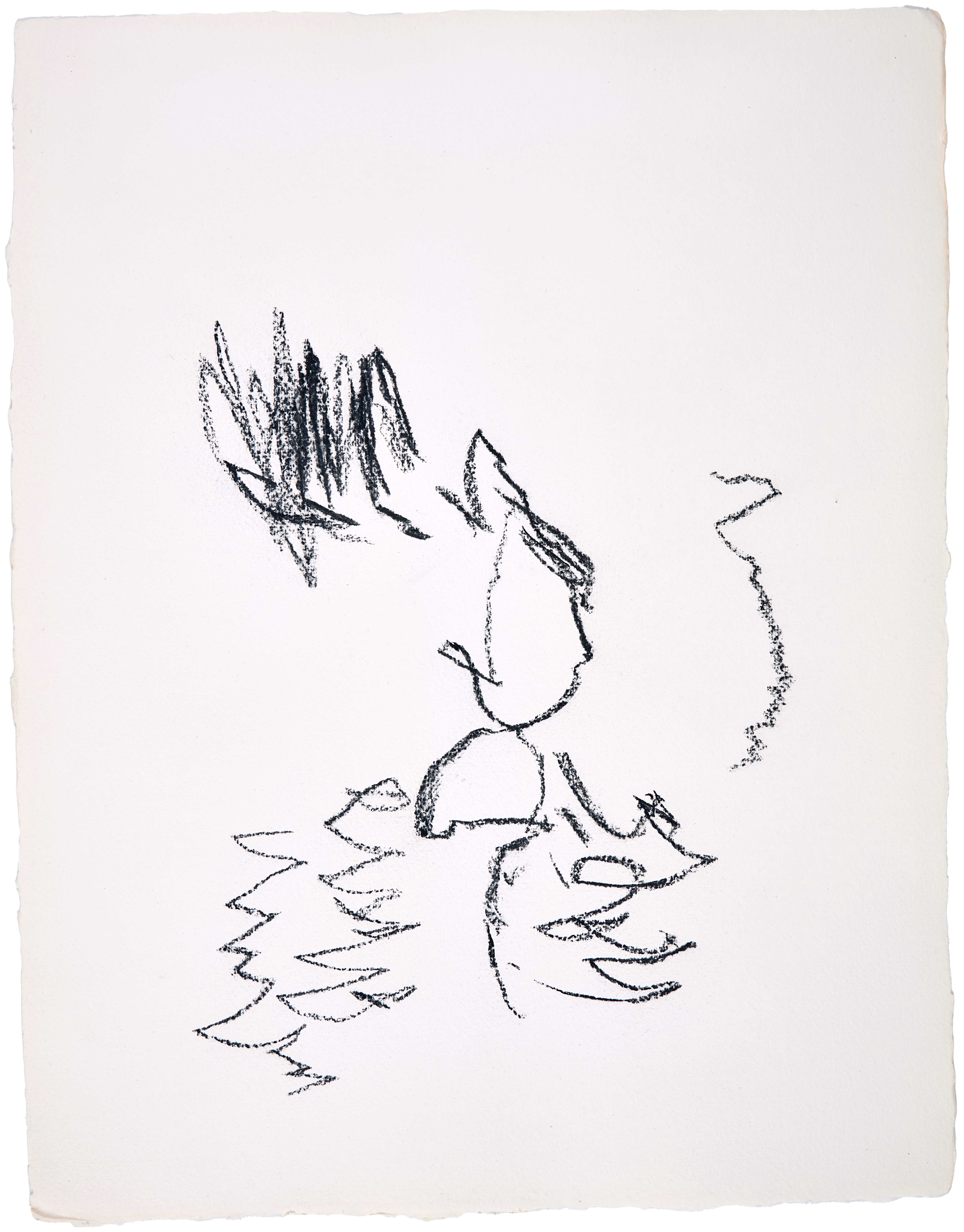Untitled Drawing #9 — (2020) — charcoal on handmade cotton paper — 52 x 66 cm